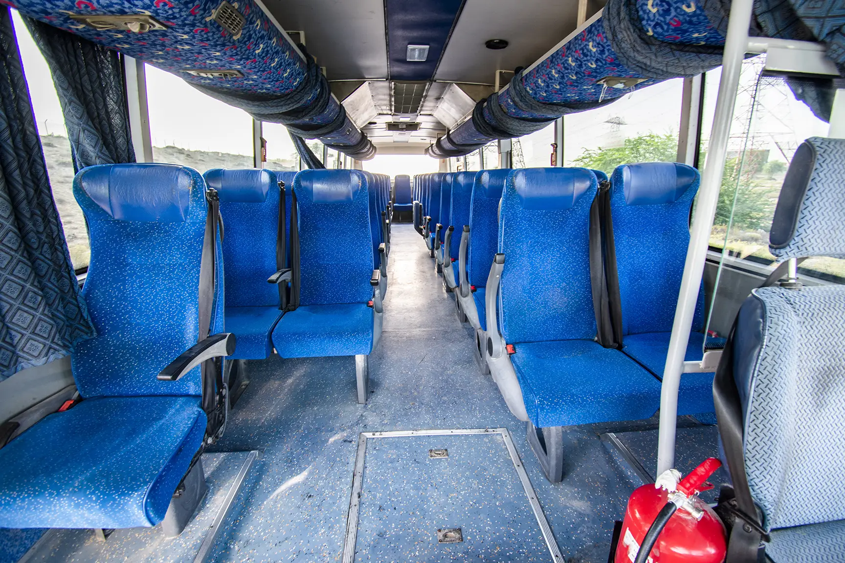 Used 2016 Ashok Leyland Falcon Bus 51-Seater White – Rear Seat View at First Choice Cars Sharjah