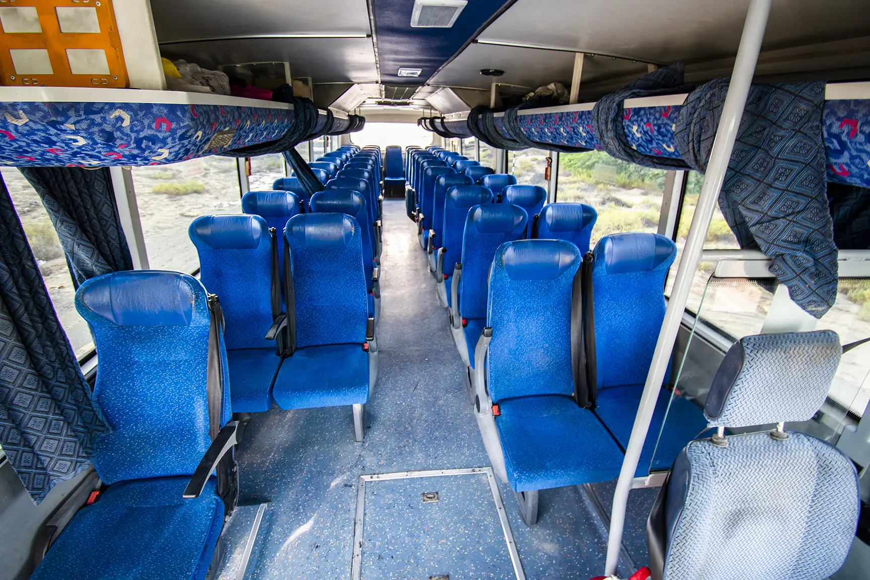 Used 2016 Ashok Leyland Falcon Bus 51-Seater White – Rear Seat View at First Choice Cars Sharjah