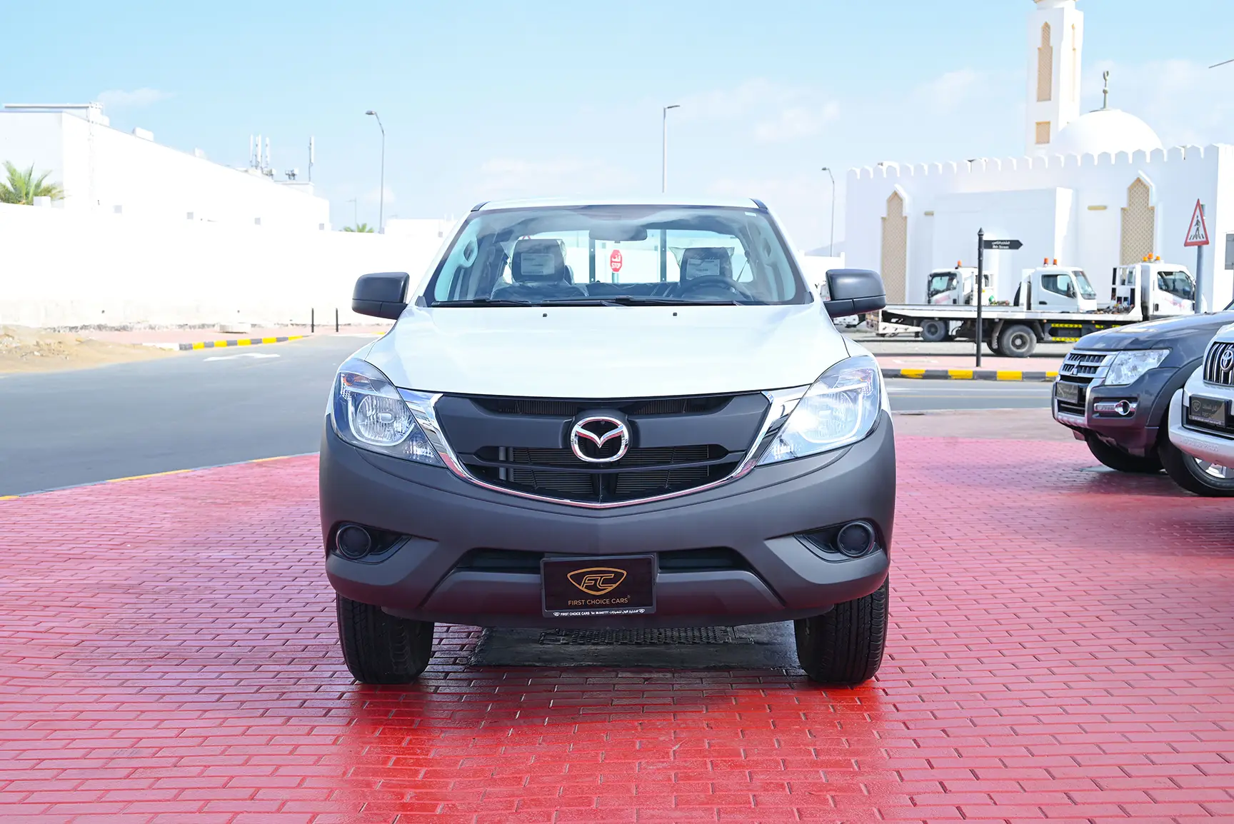 Used 2020 Mazda BT-50 Double Cab 4WD White – Front View at First Choice Cars Sharjah