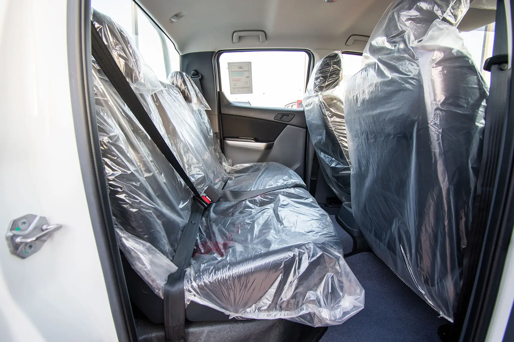 Used 2020 Mazda BT-50 Double Cab 4WD White – Rear Passenger Side Cabin View at First Choice Cars Sharjah