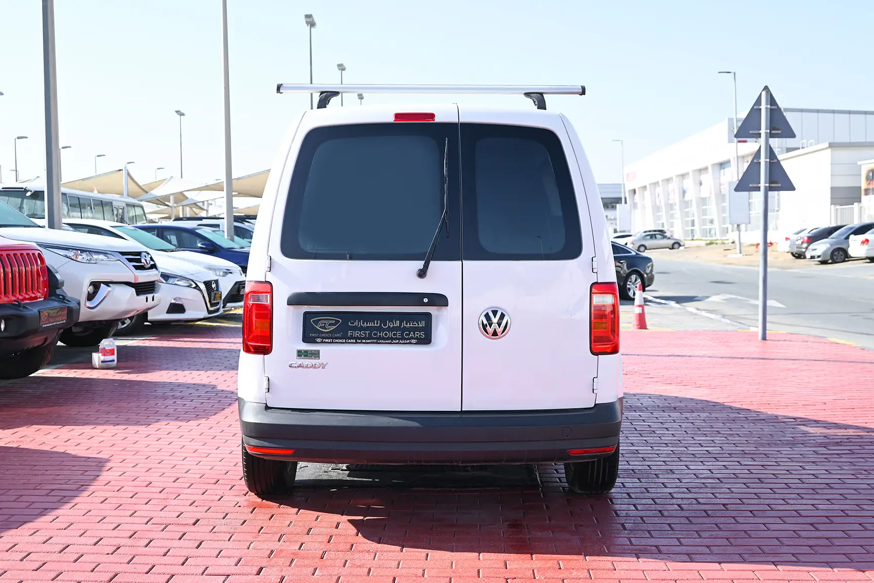 Used 2016 Volkswagen Caddy Delivery Van White – Back/Rear View at First Choice Cars Sharjah