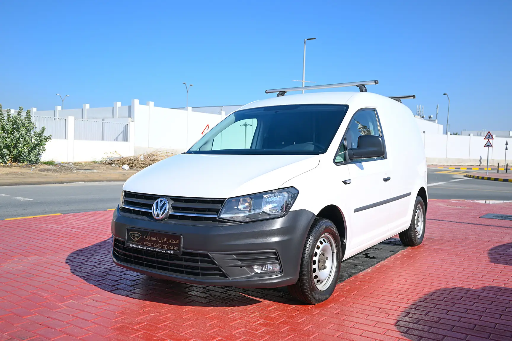 Used 2016 Volkswagen Caddy Delivery Van White – Left Front Diagonal (45°) View at First Choice Cars Sharjah