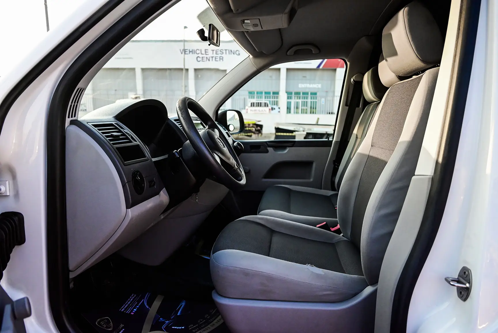 Used 2015 Volkswagen Transporter Standard White – Front Cabin / Dashboard Full View at First Choice Cars Sharjah