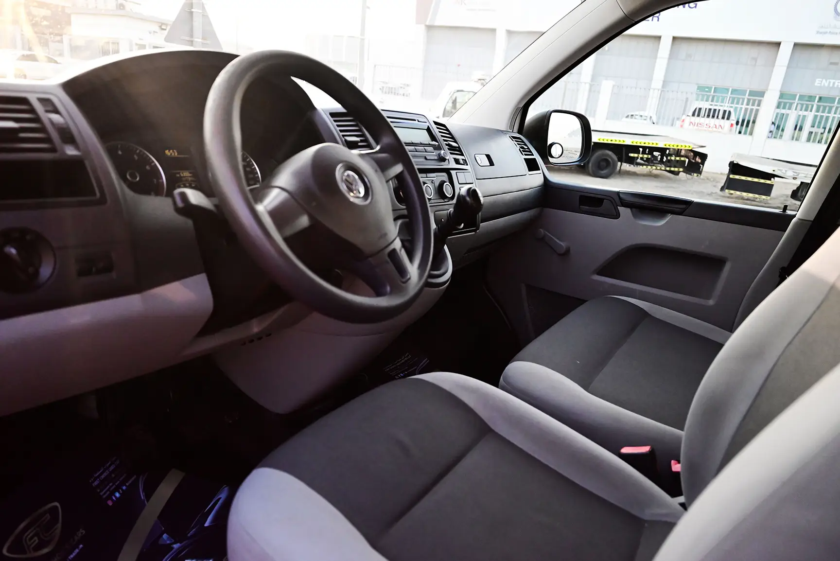 Used 2015 Volkswagen Transporter Standard White – Driver Side Dashboard & Steering View at First Choice Cars Sharjah