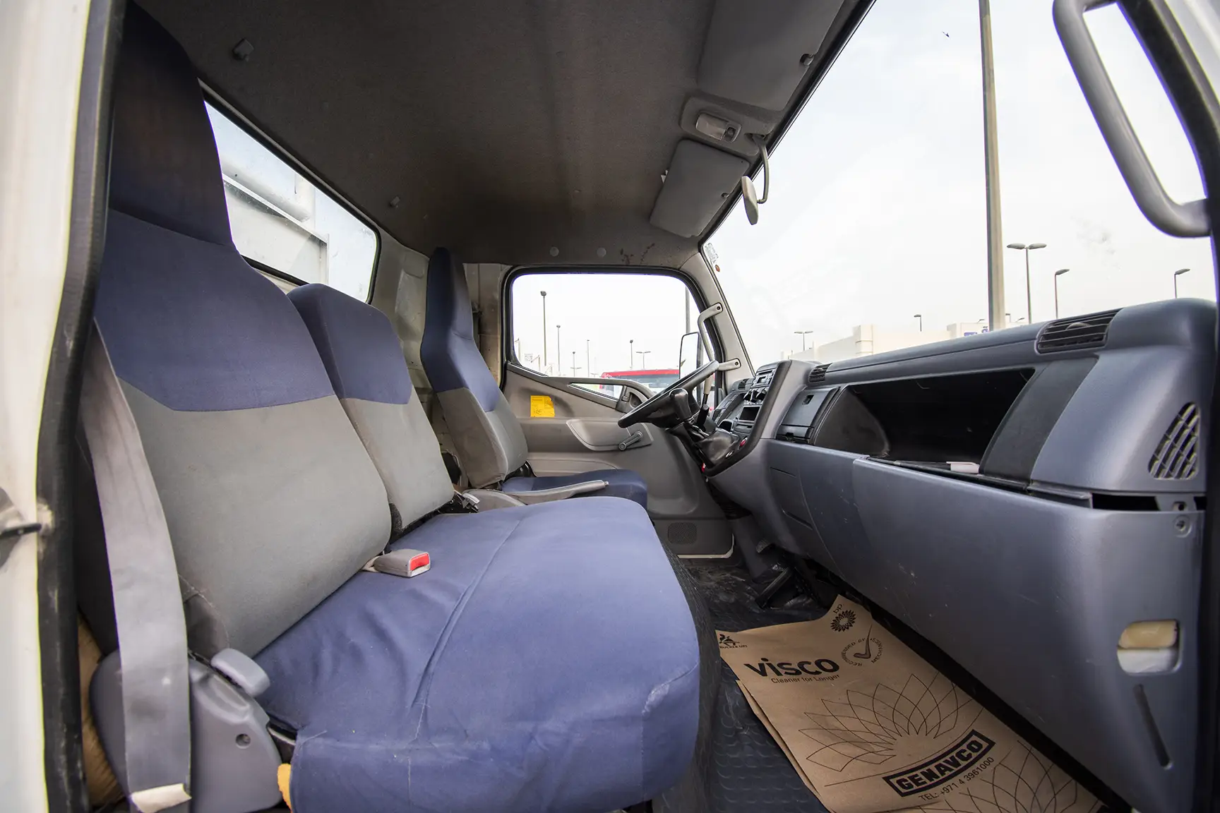 Used 2016 Mitsubishi Canter Tipper White – Front Passenger Side Cabin View at First Choice Cars Sharjah