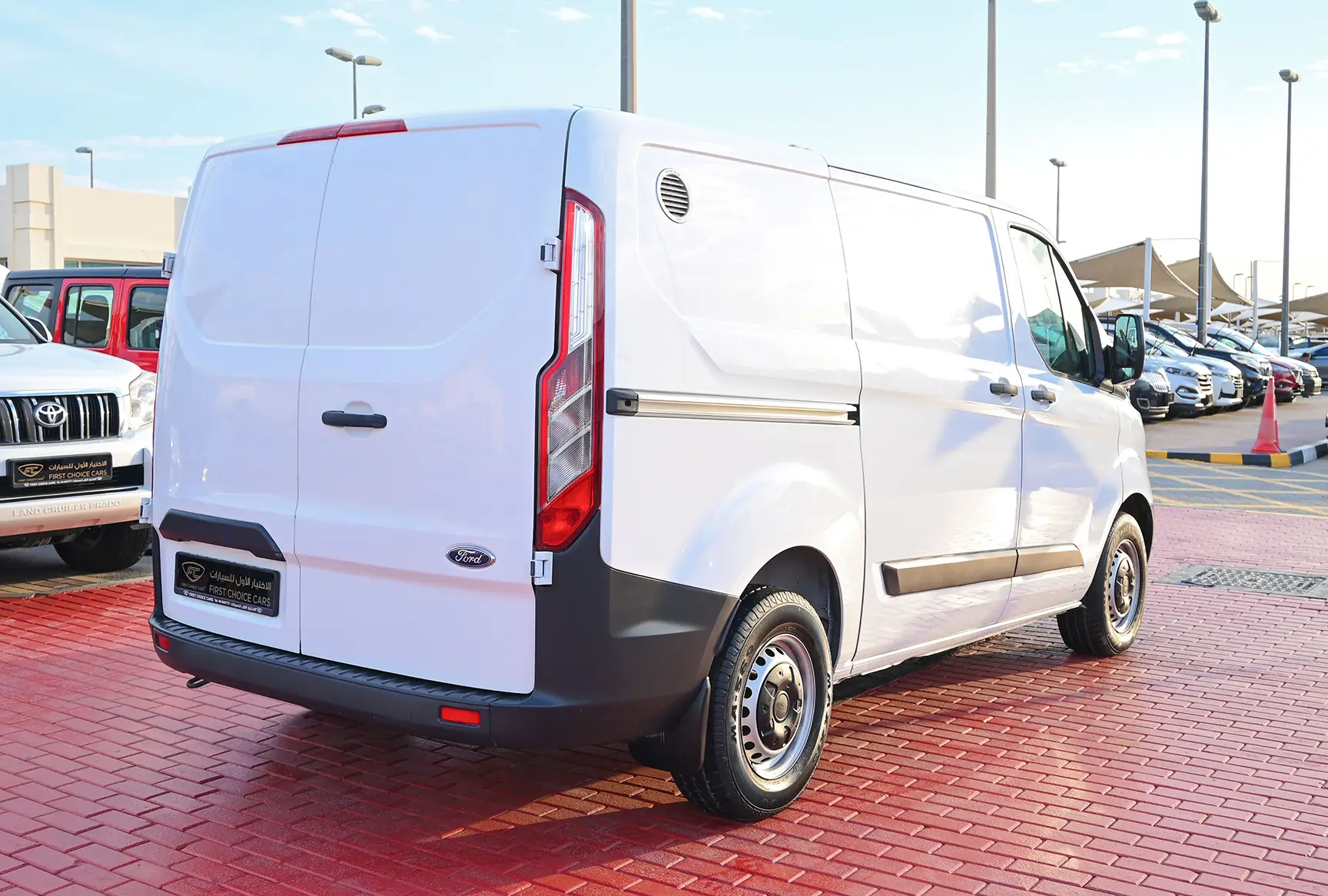 Used 2018 Ford Transit 150xl Low Roof White – Right Back Diagonal (45°) View at First Choice Cars Sharjah