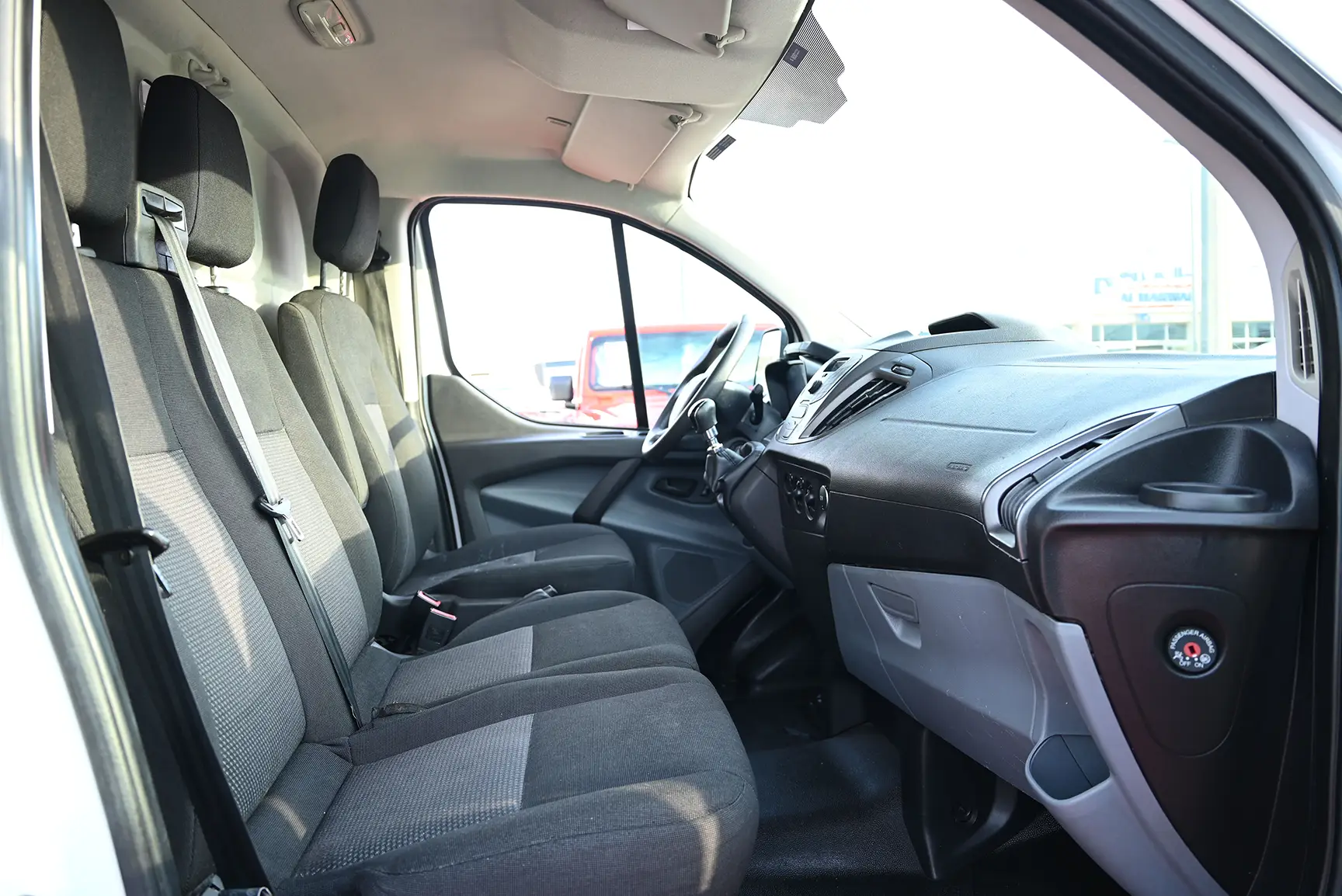 Used 2018 Ford Transit 150xl Low Roof White – Front Passenger Side Cabin View at First Choice Cars Sharjah