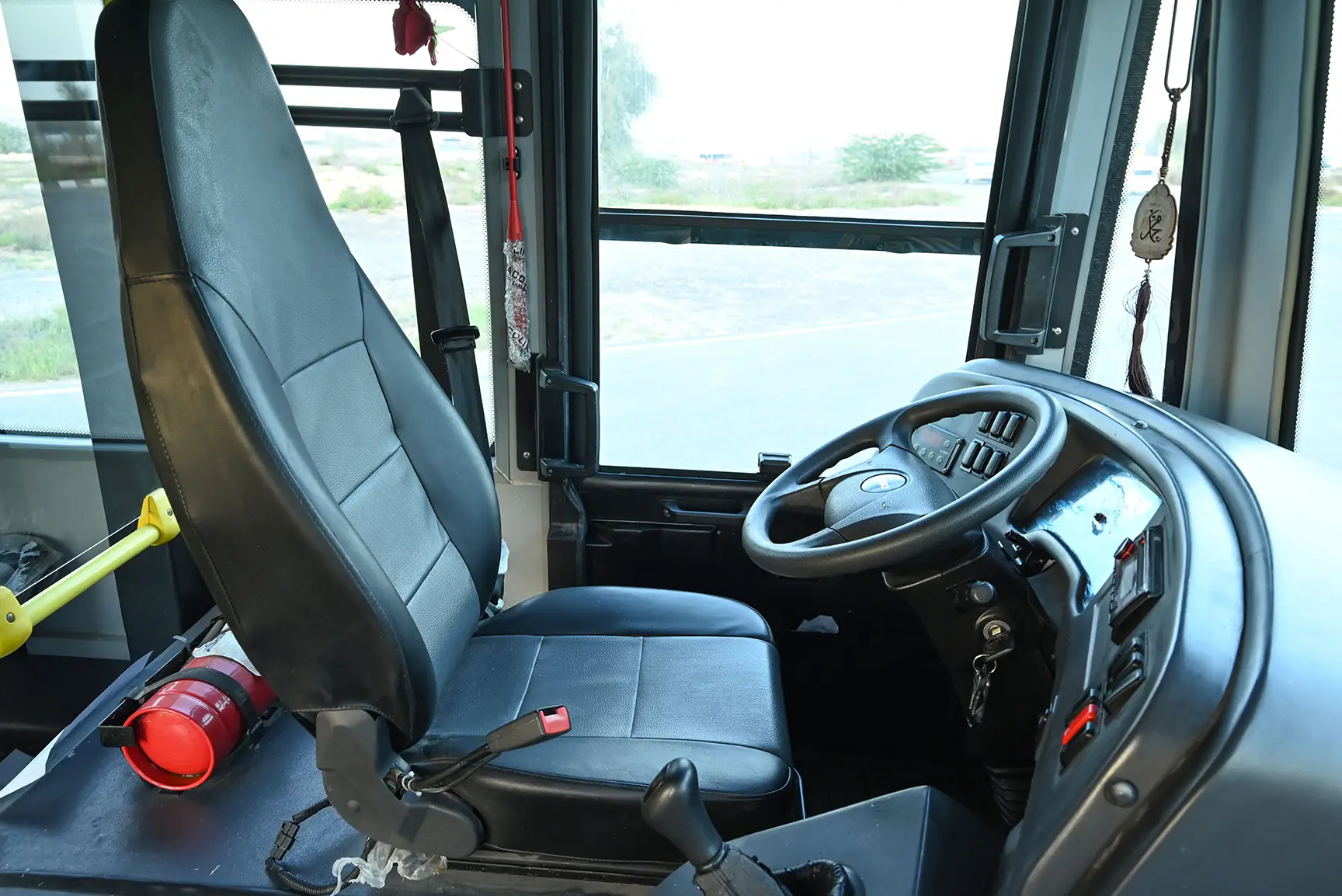 Used 2020 Mitsubishi Fuso BA 37-Seater in White – Front Driver Side Cabin View for Sale at First Choice Cars Dubai Sharjah