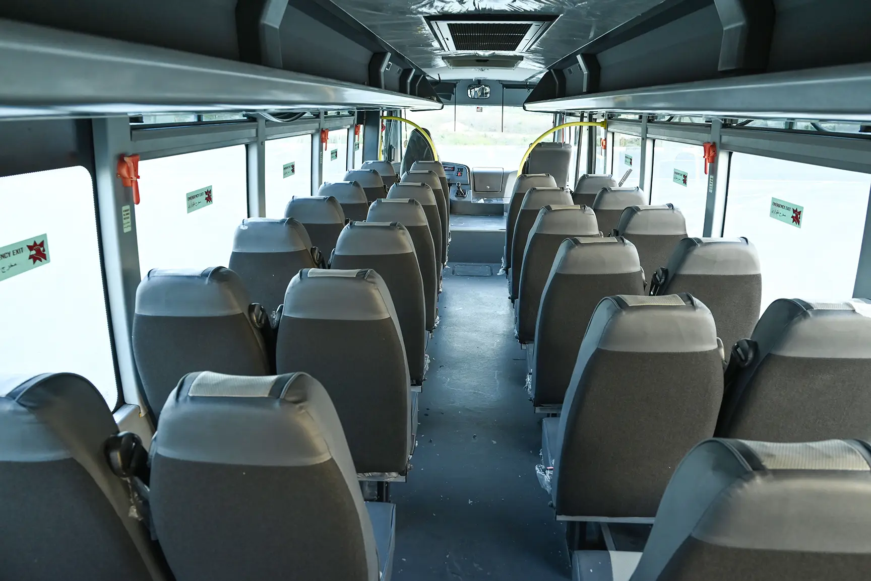 Used 2020 Mitsubishi Fuso BA 37-Seater in White – Front Seats View for Sale at First Choice Cars Dubai Sharjah