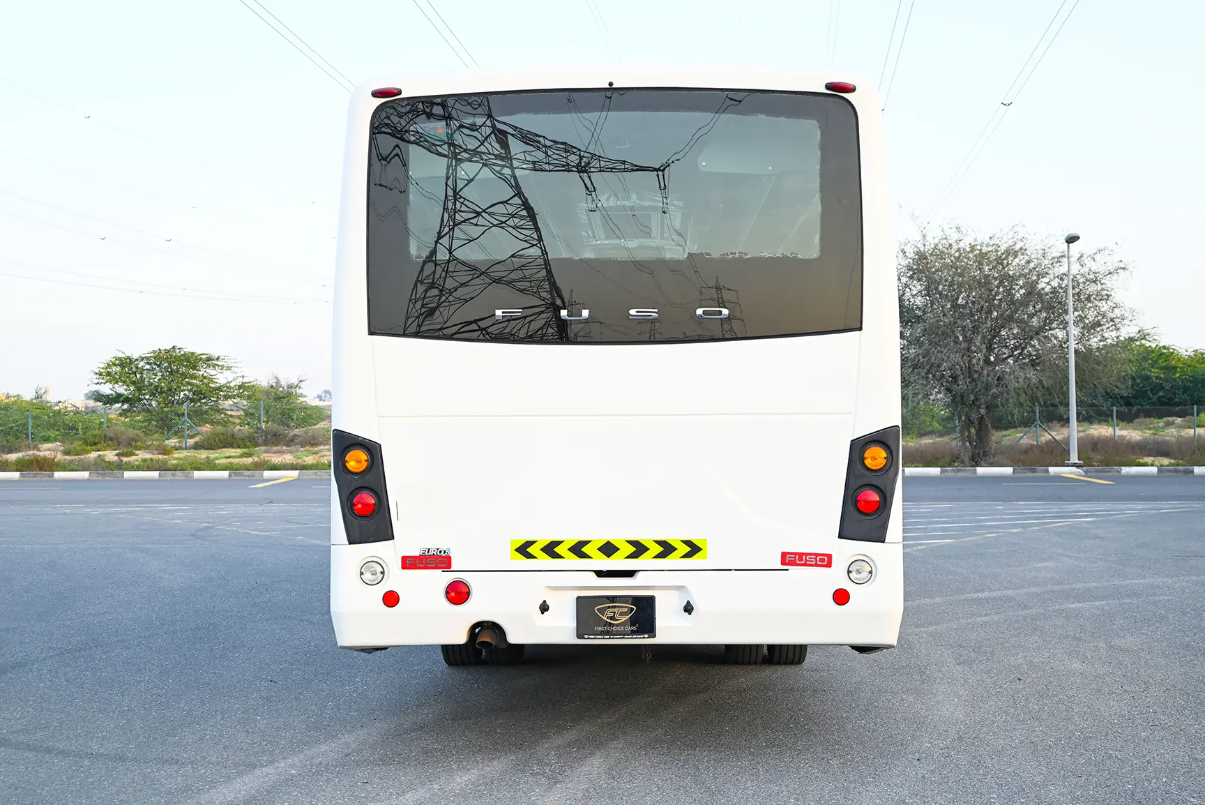 Used 2020 Mitsubishi Fuso Bus 37-Seater White – Back/Rear View at First Choice Cars Sharjah