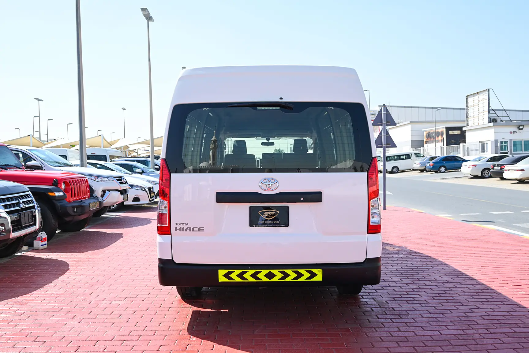 Used 2020 Toyota Hiace GL High Roof White – Back/Rear View at First Choice Cars Sharjah