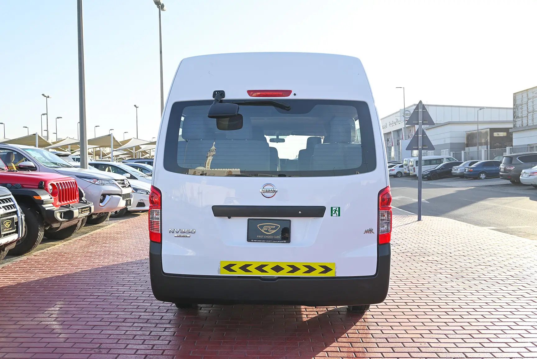 Used 2021 Nissan Urvan High Roof White – Back/Rear View at First Choice Cars Sharjah