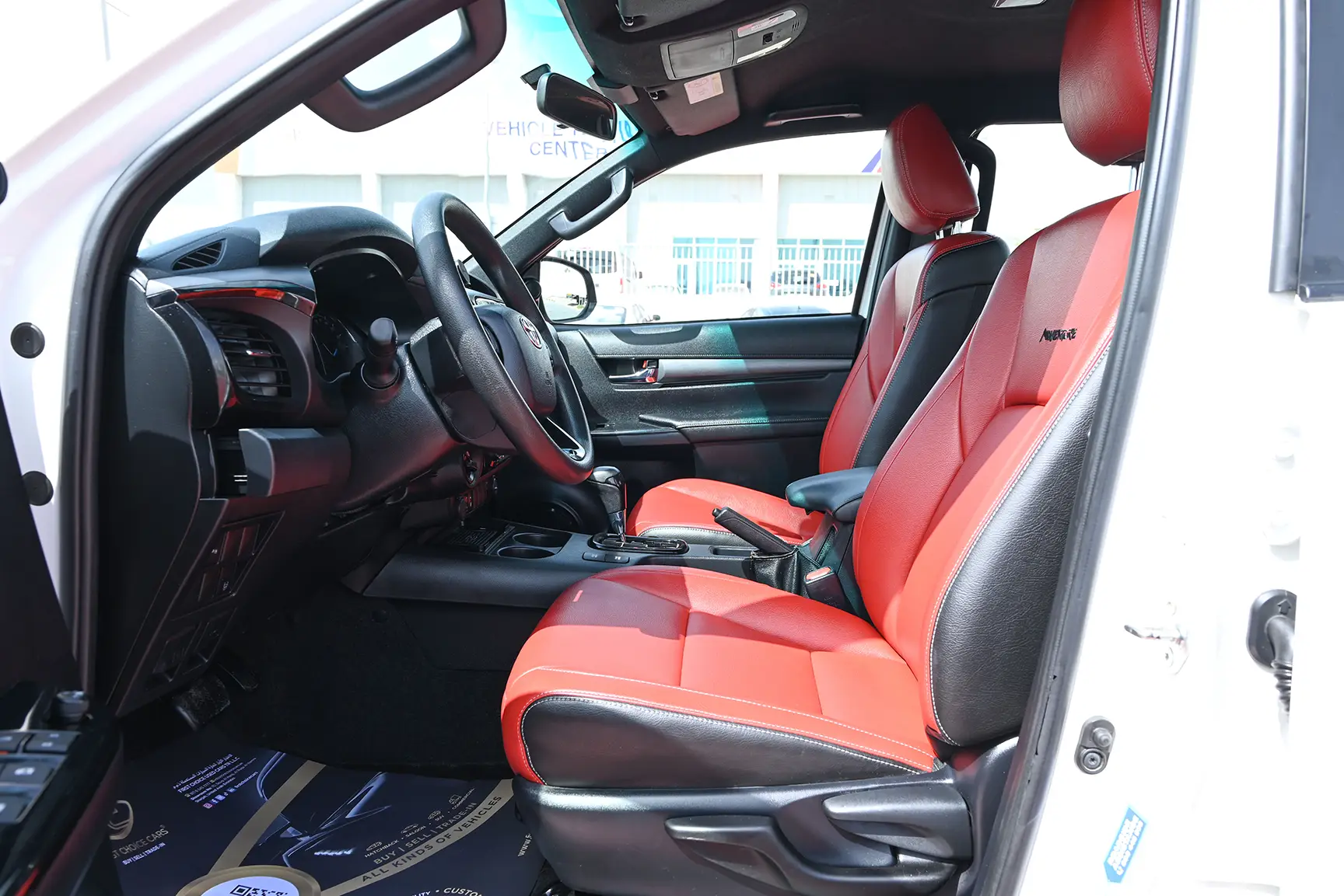 Used 2020 Toyota Hilux Adventure Double Cabin White – Front Driver Side Cabin View at First Choice Cars Sharjah