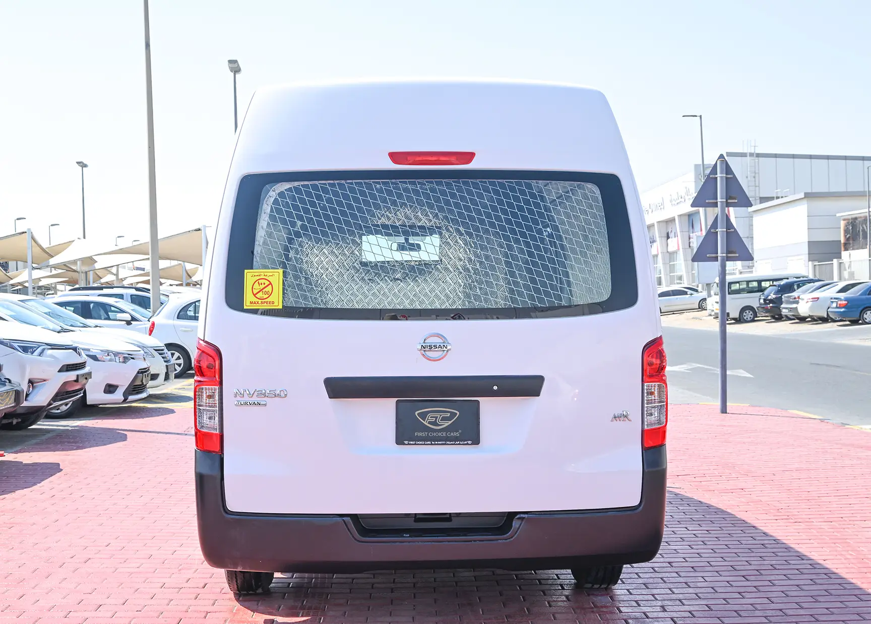 Used 2016 Nissan Urvan High Roof White – Back/Rear View at First Choice Cars Sharjah