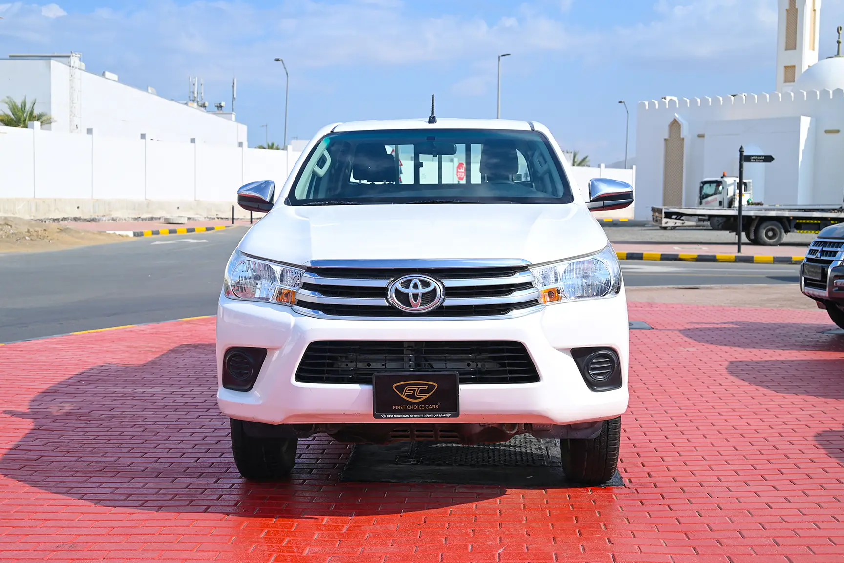 Used 2020 Toyota Hilux GL Double Cabin White – Front View at First Choice Cars Sharjah