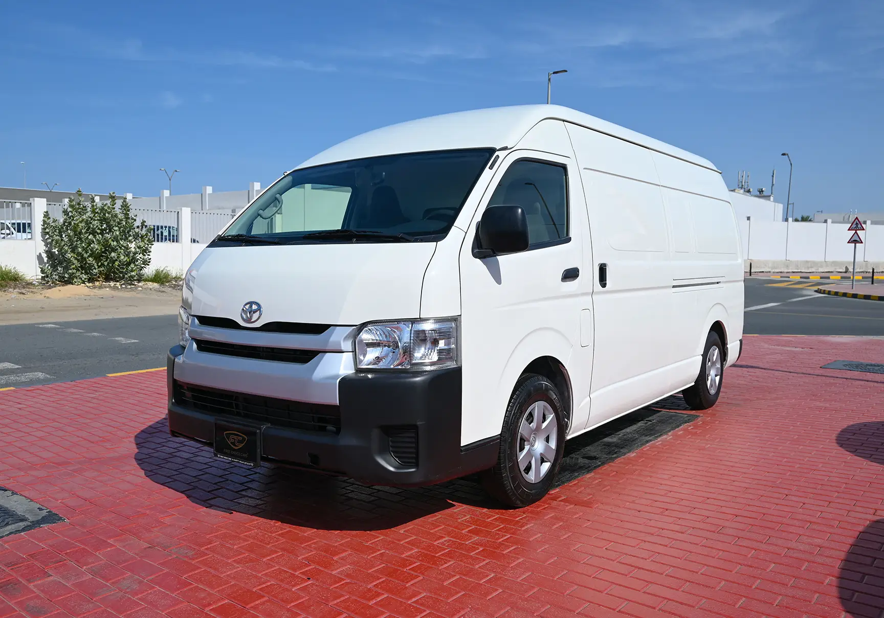 Used 2020 Toyota Hiace GL High Roof White – Left Front Diagonal (45°) View at First Choice Cars Sharjah