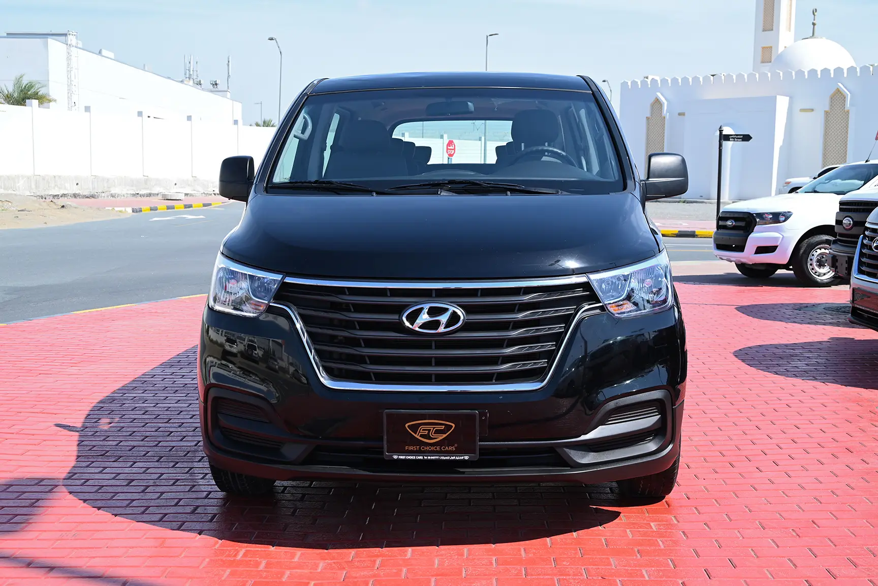 Used 2021 Hyundai H1 12-Seater Wagon Black – Front View at First Choice Cars Sharjah