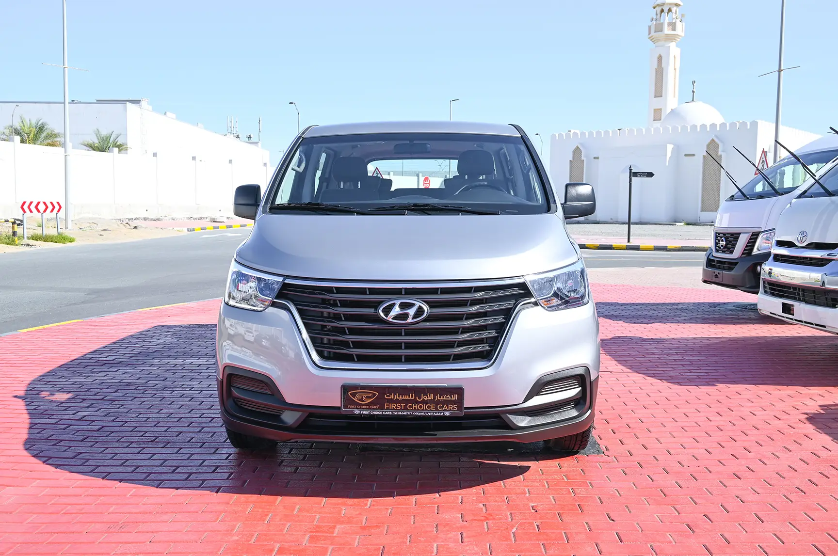 Used 2020 Hyundai H1 9-Seater Wagon Silver – Front View at First Choice Cars Sharjah