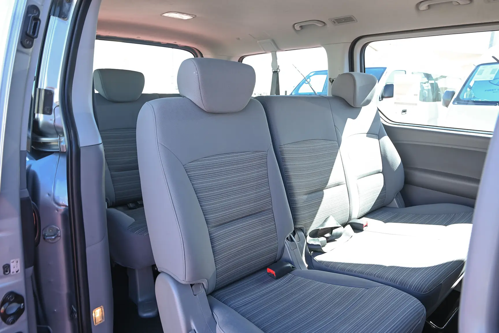 Used 2020 Hyundai H1 9-Seater Wagon Silver – Rear Passenger Side Cabin View at First Choice Cars Sharjah