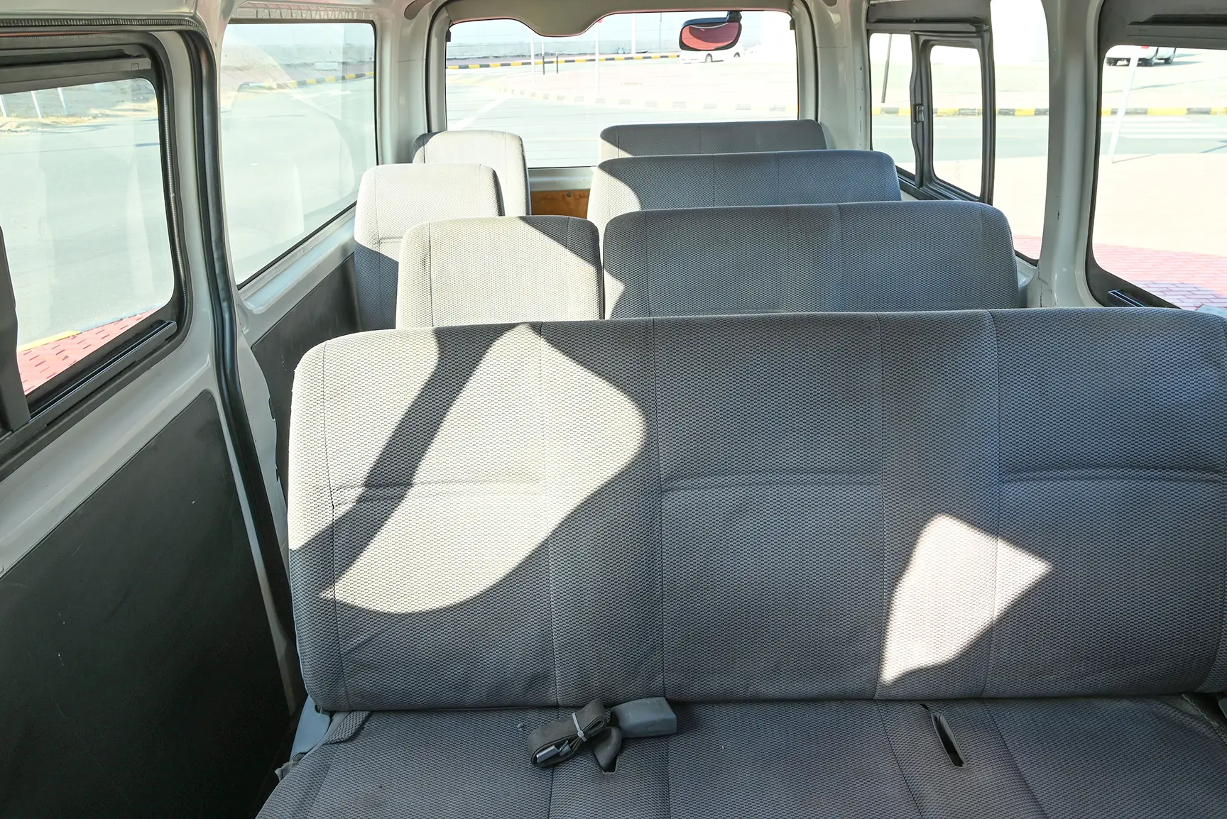 Used 2015 Toyota Hiace GL Standard Roof White – Rear Seat View at First Choice Cars Sharjah