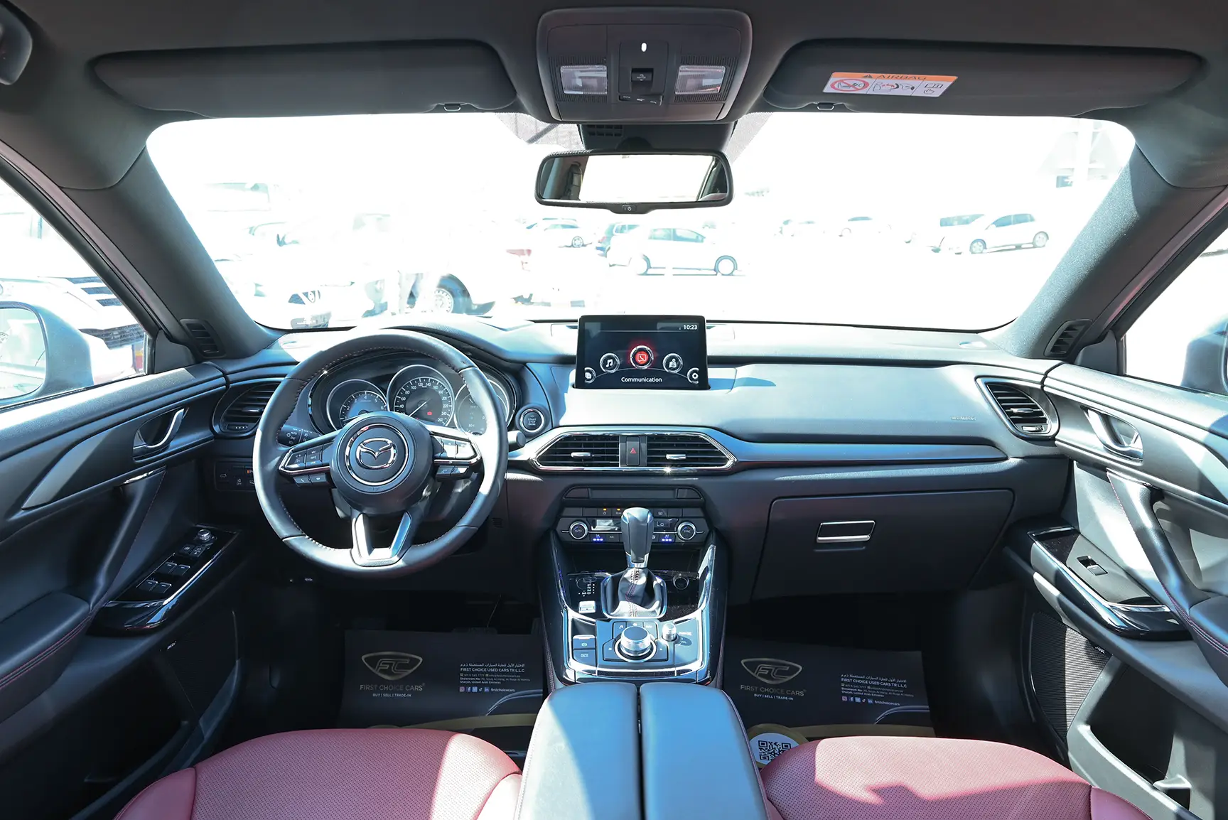 Used 2022 Mazda CX-9 Ignite Edition Blue – Front Cabin / Dashboard Full View at First Choice Cars Sharjah