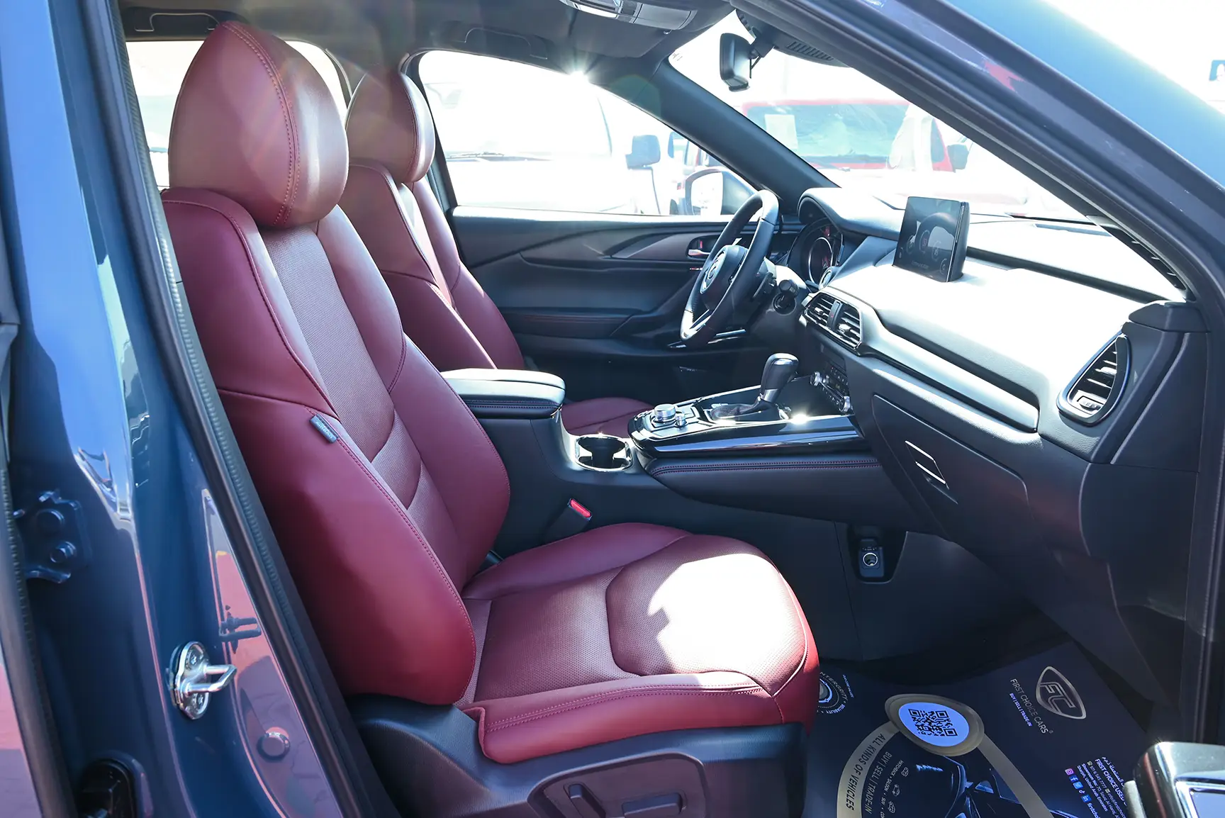 Used 2022 Mazda CX-9 Ignite Edition Blue – Front Passenger Side Cabin View at First Choice Cars Sharjah