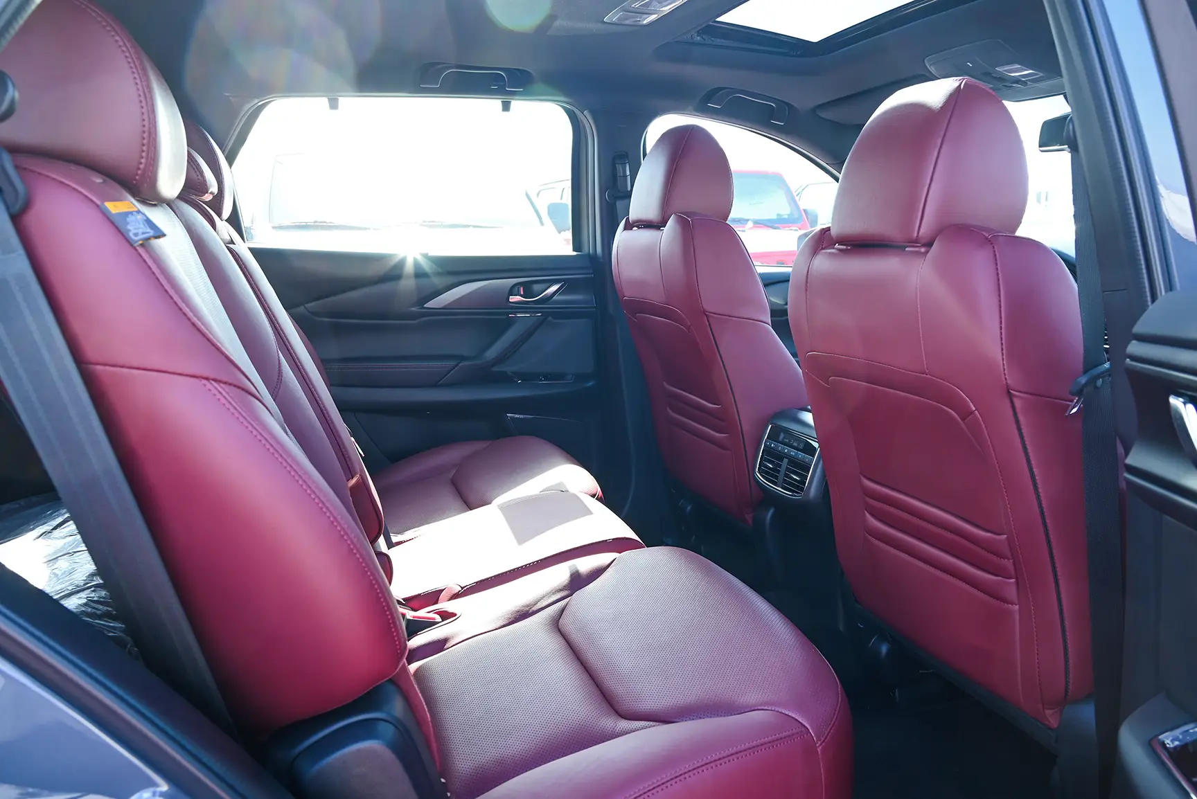 Used 2022 Mazda CX-9 Ignite Edition Blue – Rear Passenger Side Cabin View at First Choice Cars Sharjah