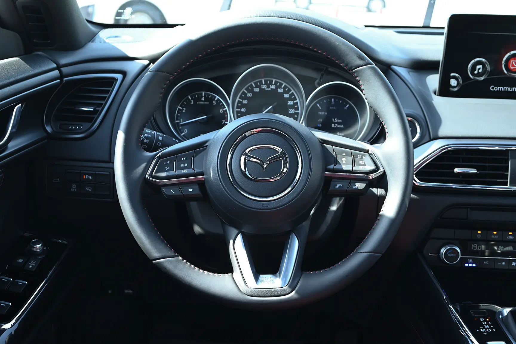 Used 2022 Mazda CX-9 Ignite Edition Blue – Driver Side Dashboard & Steering View at First Choice Cars Sharjah
