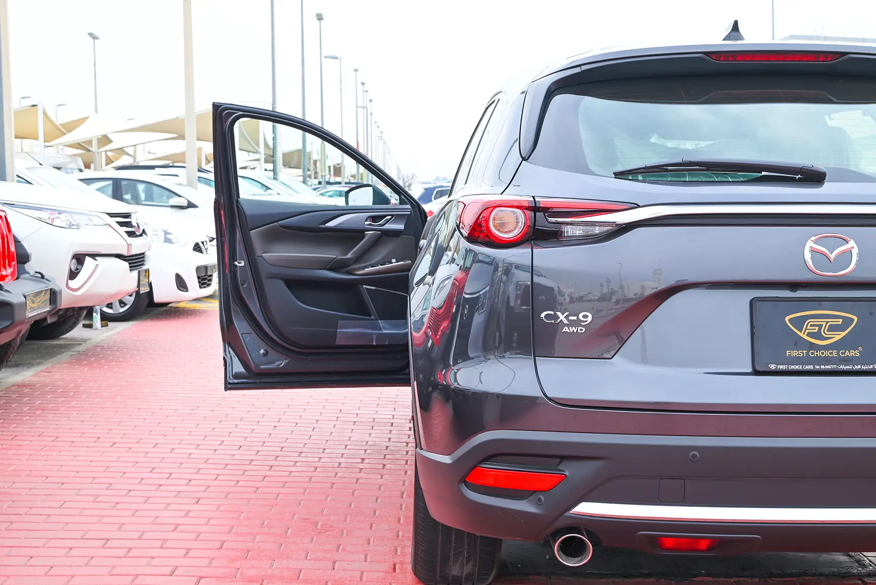 Used 2022 Mazda CX-9 Signature Edition Grey – Taillight Close-up at First Choice Cars Sharjah