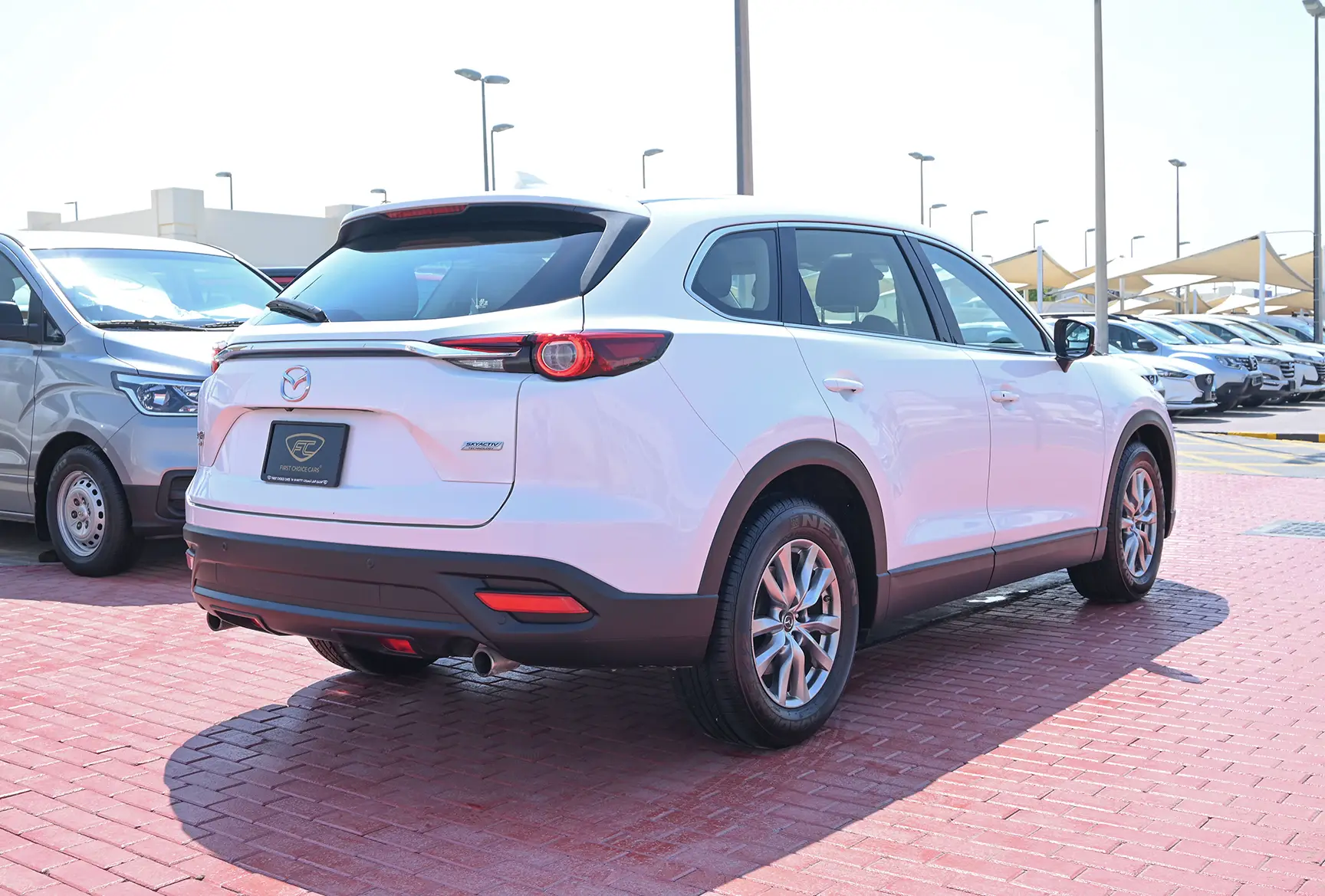 Used 2020 Mazda CX-9 GT White – Right Back Diagonal (45°) View at First Choice Cars Sharjah