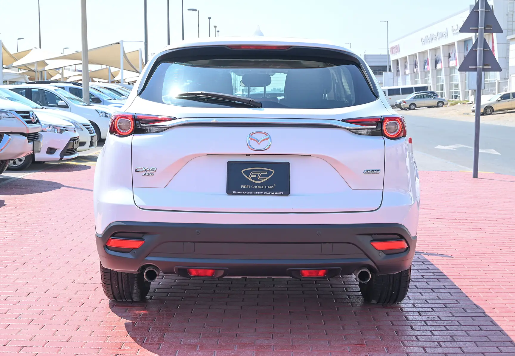 Used 2020 Mazda CX-9 GT White – Back/Rear View at First Choice Cars Sharjah