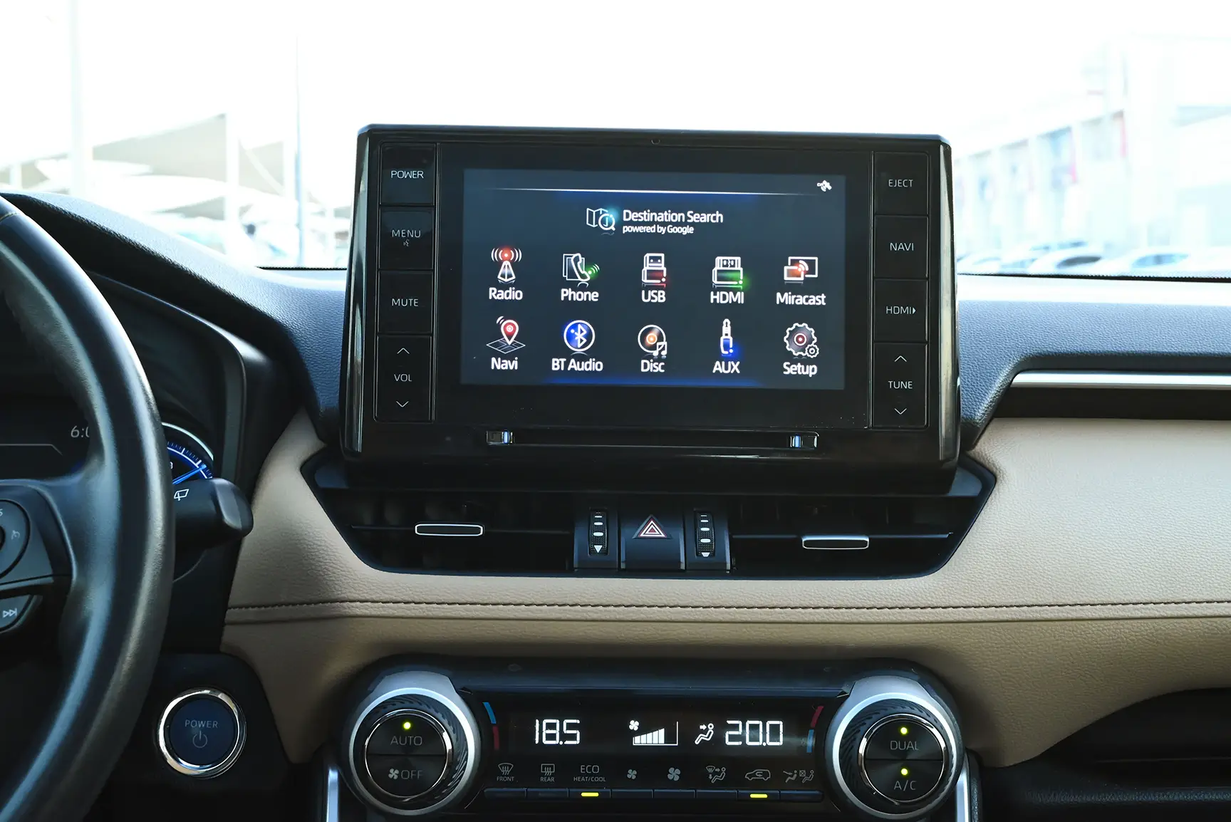 Used 2019 Toyota RAV4 VXR White – Infotainment / Touchscreen System at First Choice Cars Sharjah