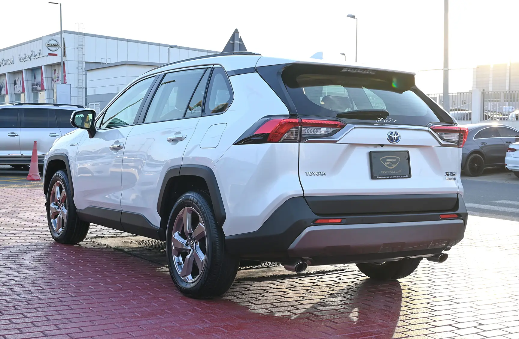 Used 2019 Toyota RAV4 VXR in White – Left Back Diagonal (45°) View for Sale at First Choice Cars Dubai Sharjah