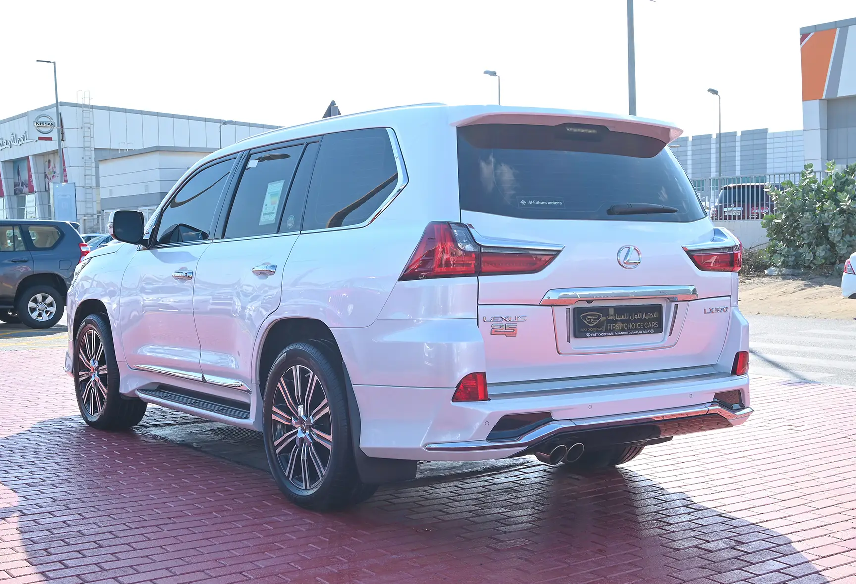 Used 2021 Lexus LX 570 25th Anniversary Edition in White – Left Back Diagonal (45°) View