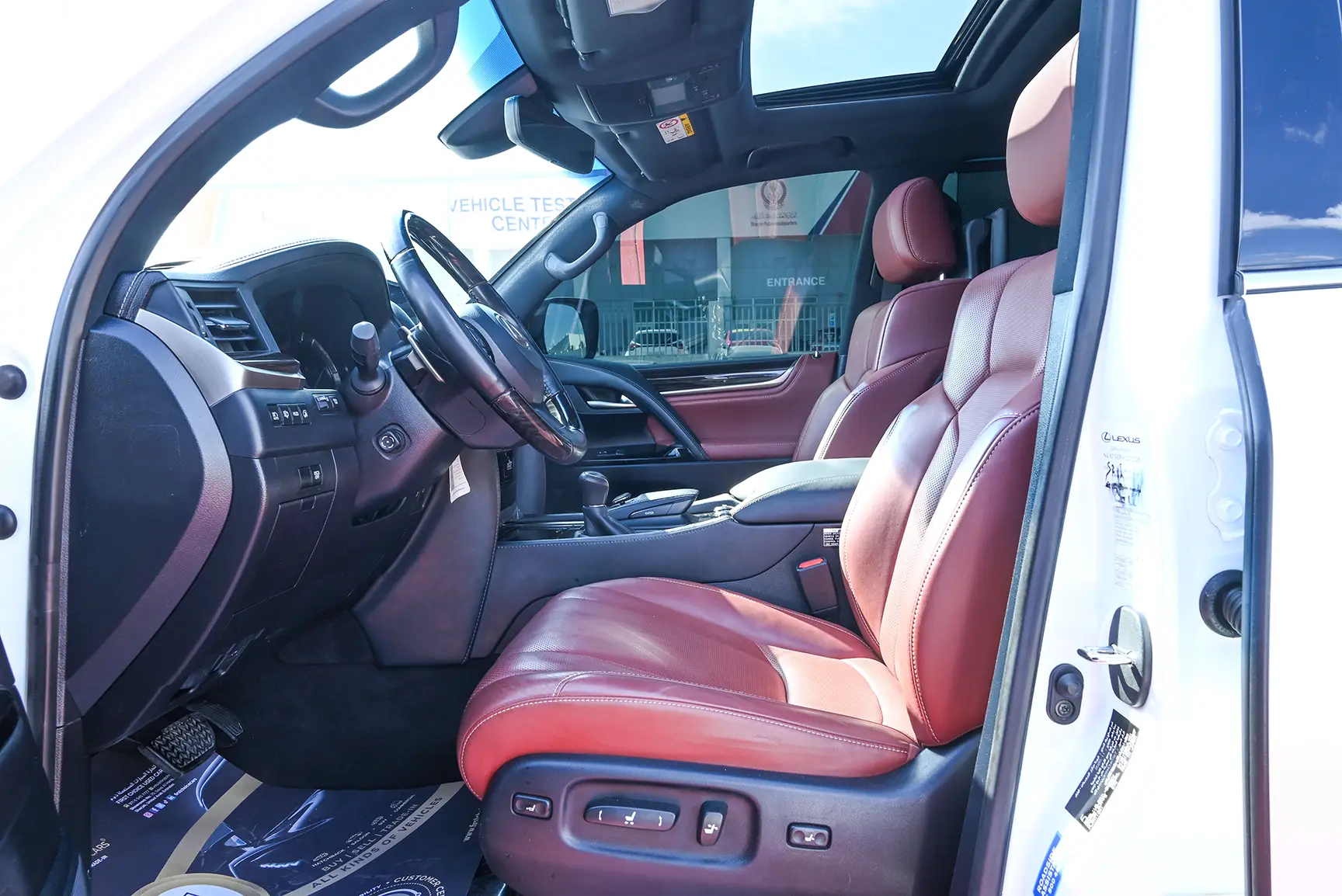 Used 2021 Lexus LX 570 25th Anniversary Edition in White – Front Driver Side Cabin View