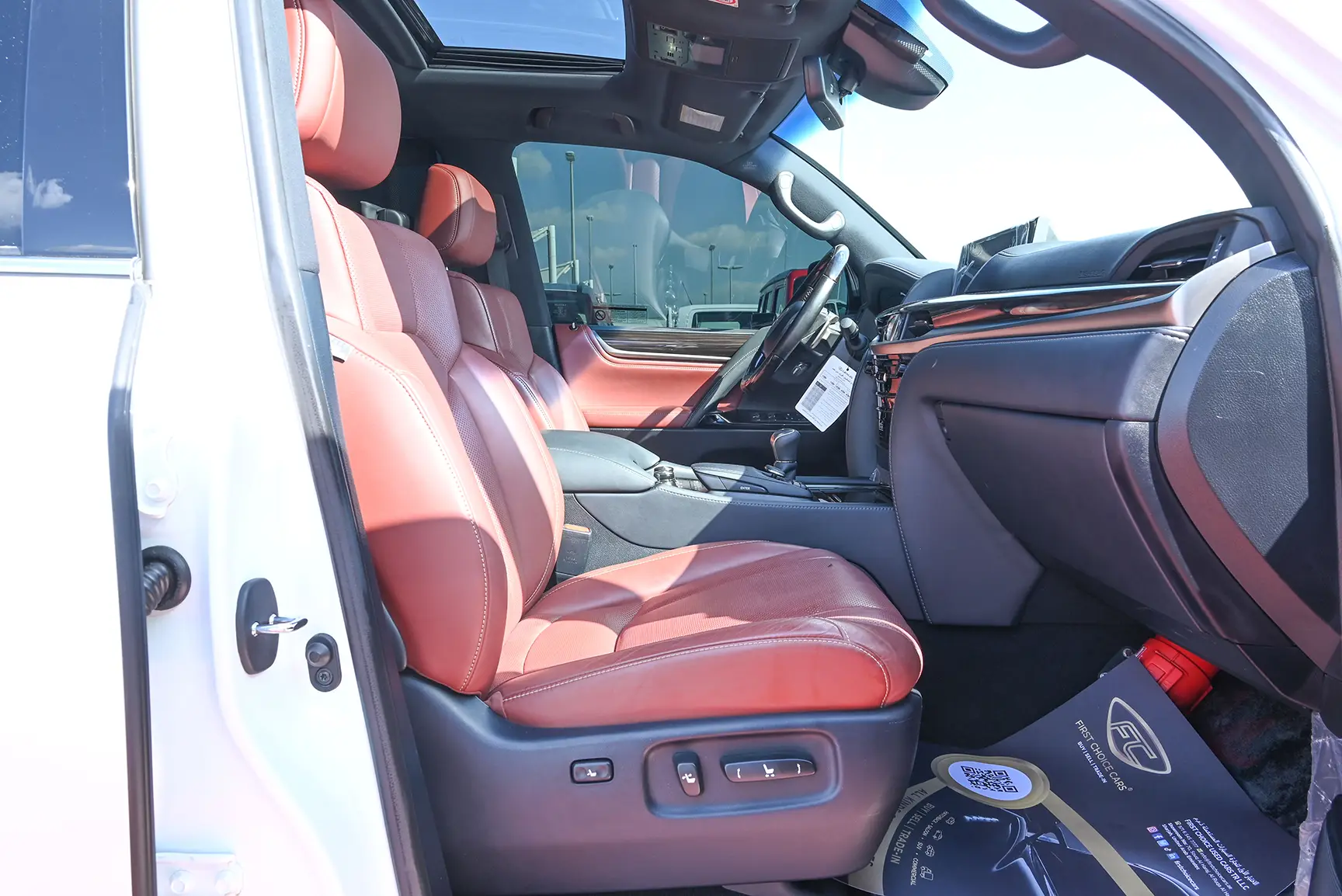 Used 2021 Lexus LX 570 25th Anniversary Edition in White – Front Passenger Side Cabin View