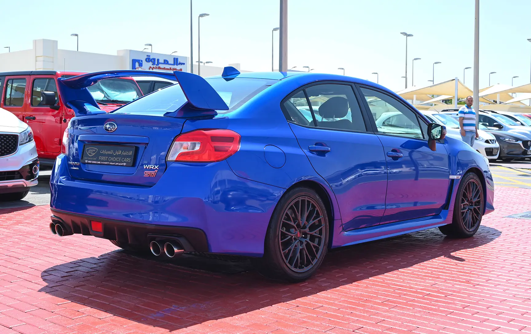 Used 2017 Subaru WRX Sti Blue – Right Back Diagonal (45°) View at First Choice Cars Sharjah