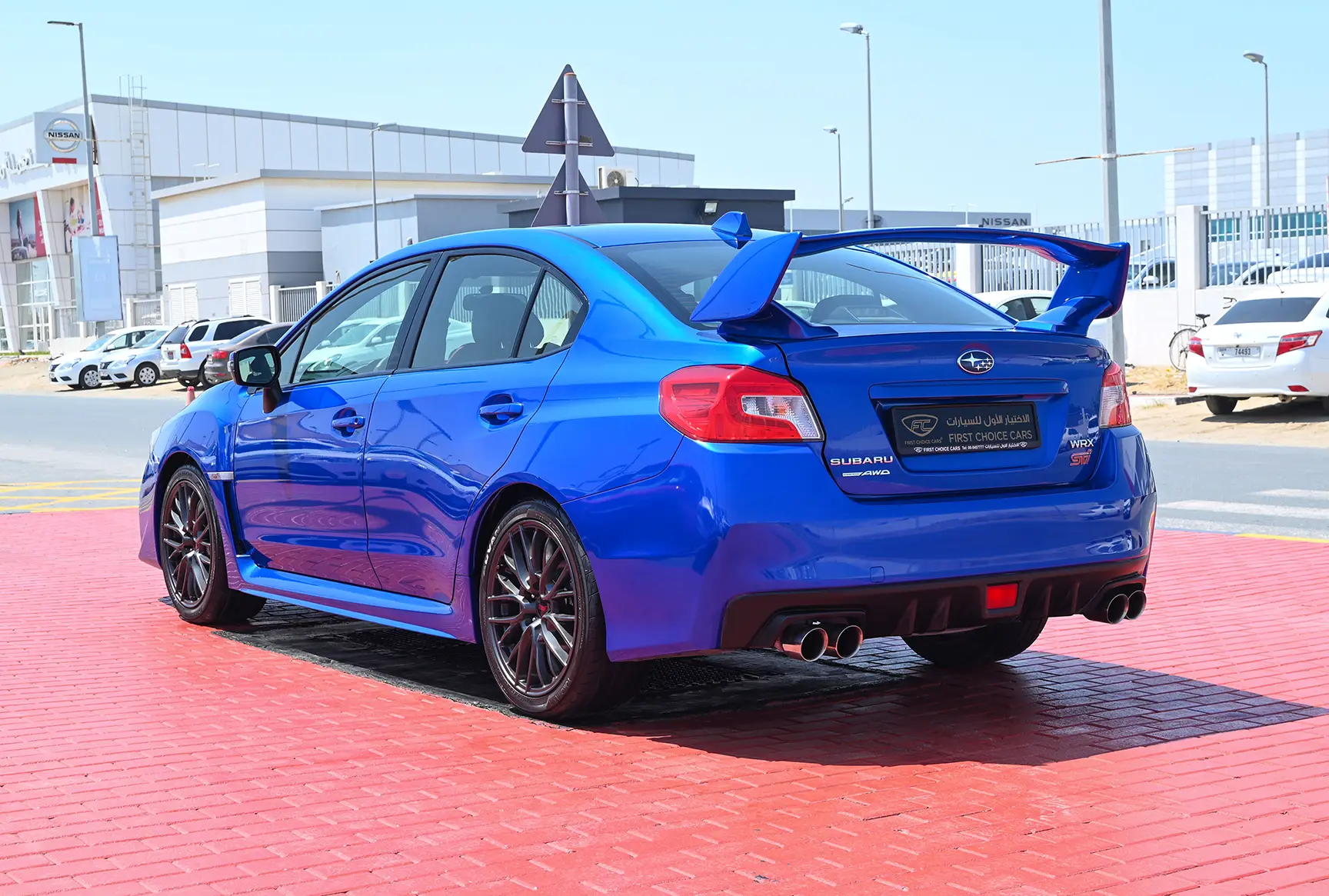 Used 2017 Subaru WRX Sti Blue – Left Back Diagonal (45°) View at First Choice Cars Sharjah