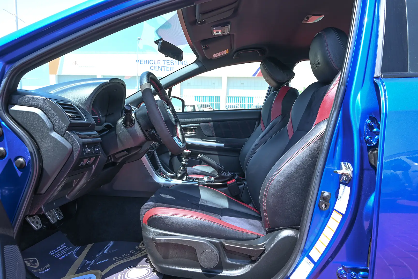 Used 2017 Subaru WRX Sti Blue – Front Driver Side Cabin View at First Choice Cars Sharjah