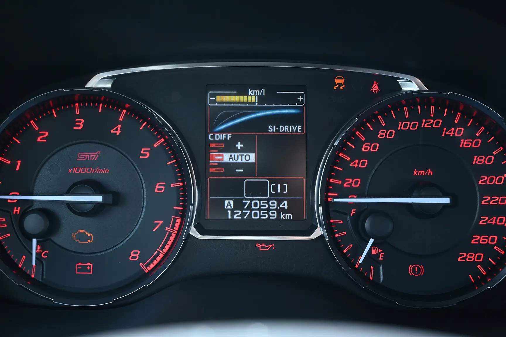 Used 2017 Subaru WRX Sti Blue – Odometer / Mileage Reading View at First Choice Cars Sharjah