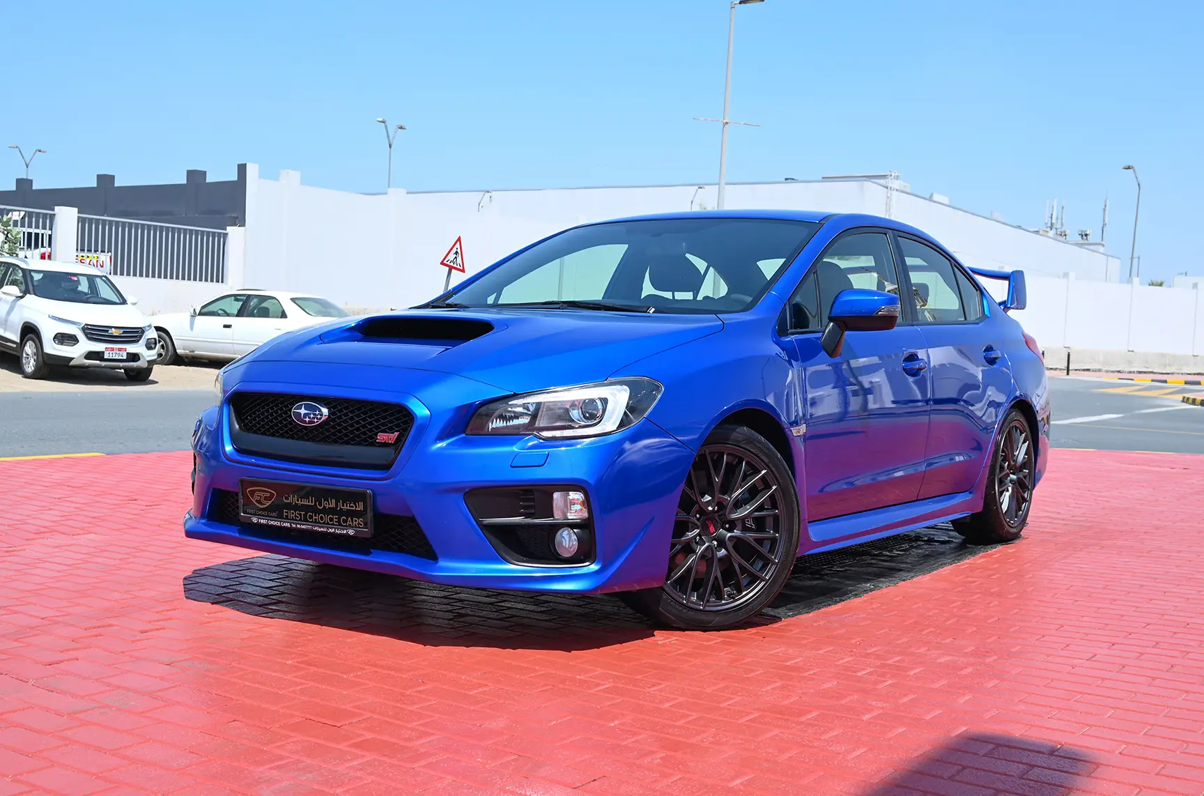 Used 2017 Subaru WRX Sti Blue – Left Front Diagonal (45°) View at First Choice Cars Sharjah