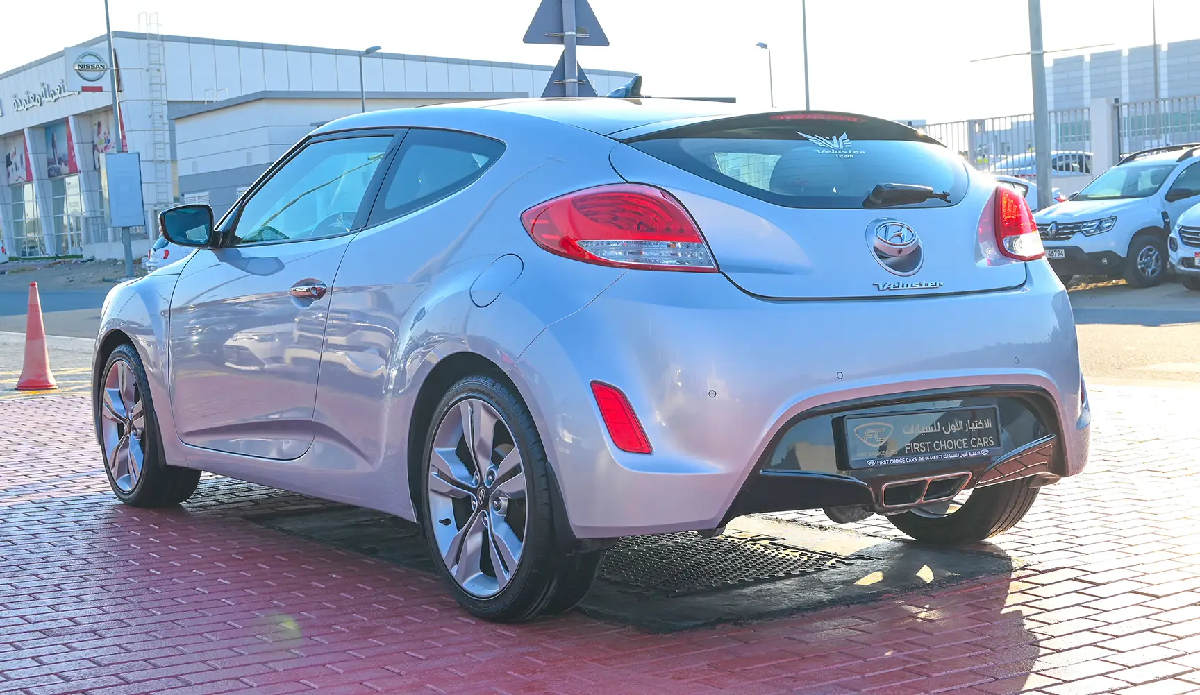 Used 2015 Hyundai Veloster GL Silver – Left Back Diagonal (45°) View at First Choice Cars Sharjah