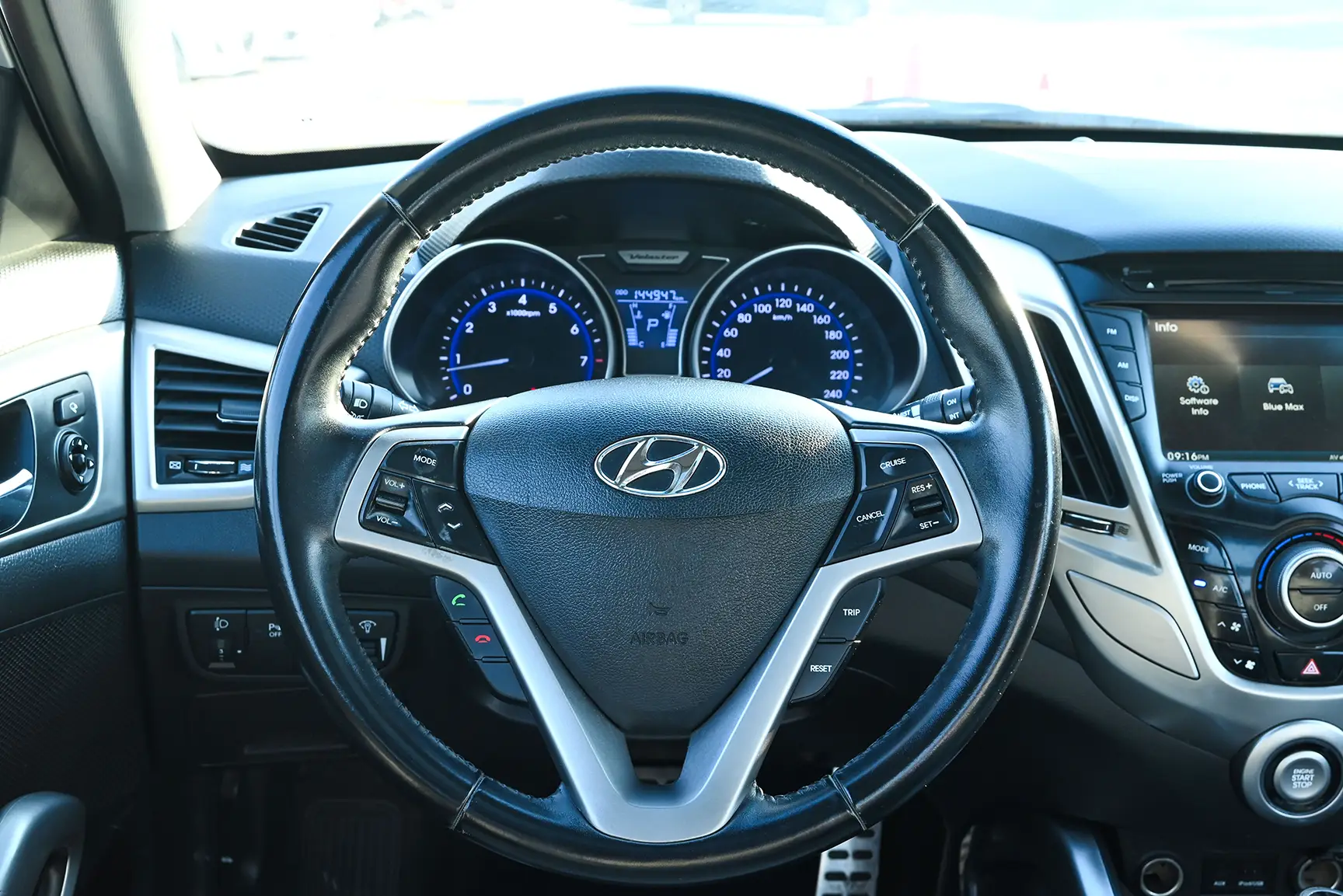 Used 2015 Hyundai Veloster GL Silver – Driver Side Dashboard & Steering View at First Choice Cars Sharjah