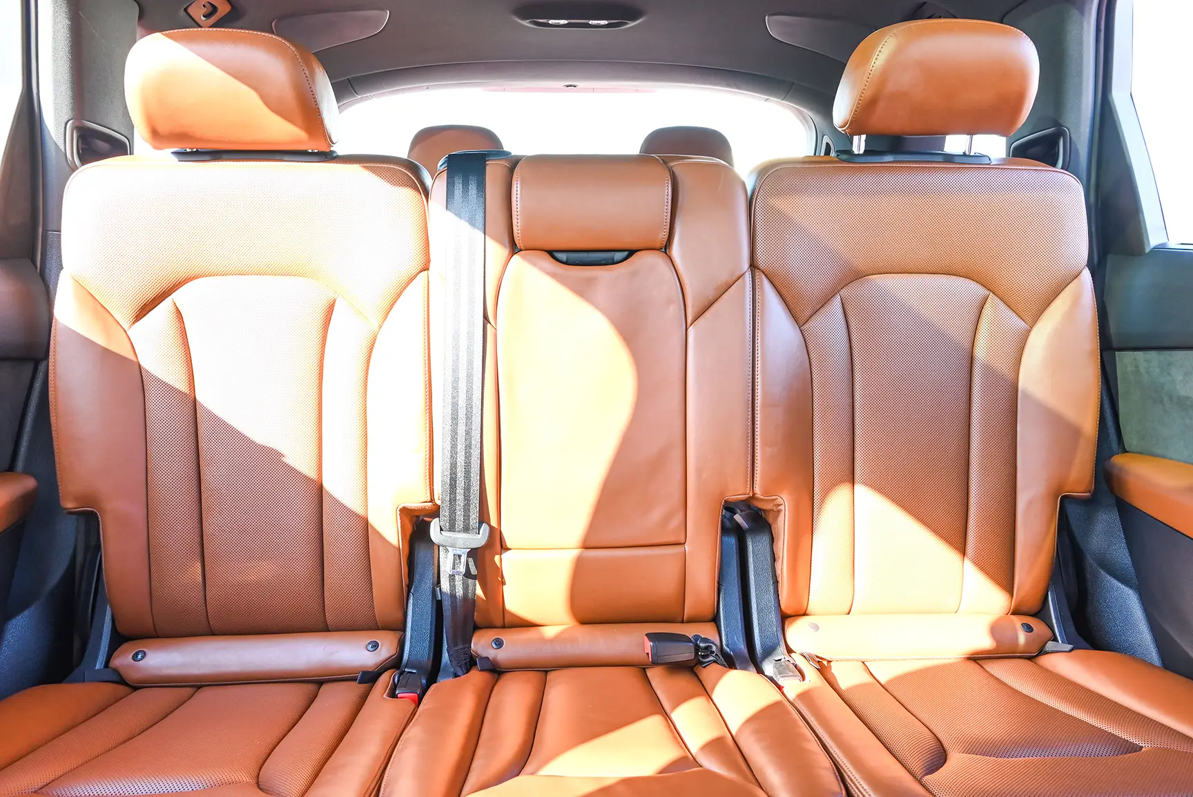 Used 2016 Audi Q7 S-Line Grey – Rear Seat View at First Choice Cars Sharjah