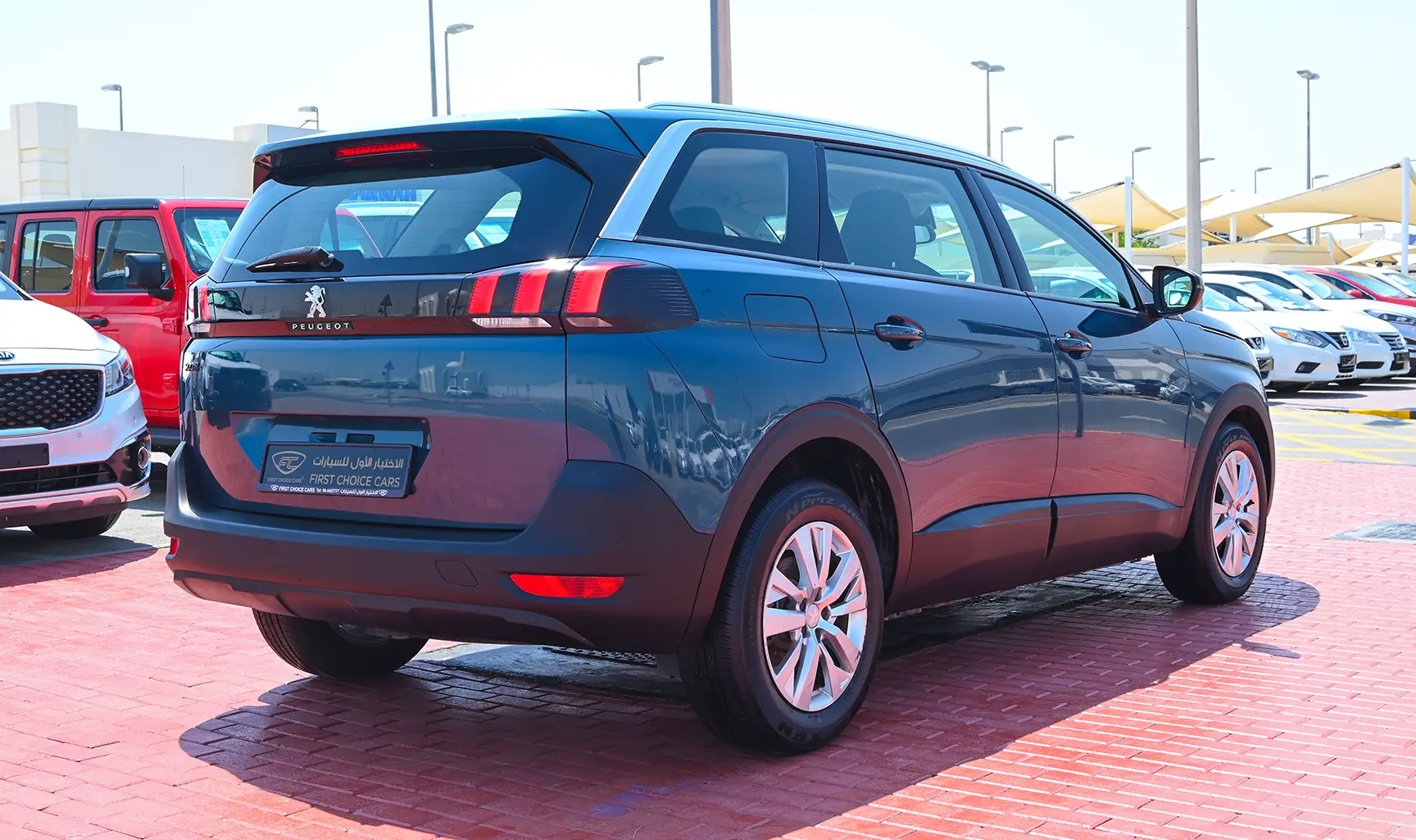 Used 2018 Peugeot 5008 Active Blue – Right Back Diagonal (45°) View at First Choice Cars Sharjah