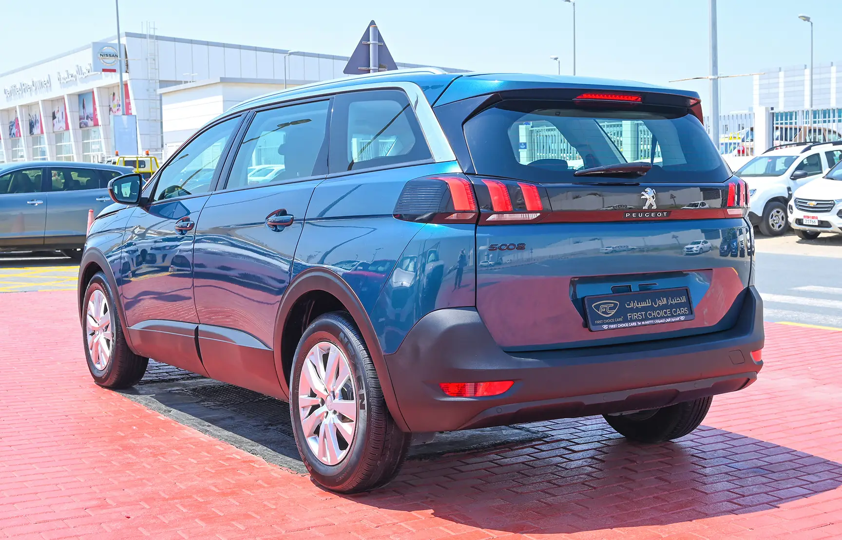 Used 2018 Peugeot 5008 Active Blue – Left Back Diagonal (45°) View at First Choice Cars Sharjah