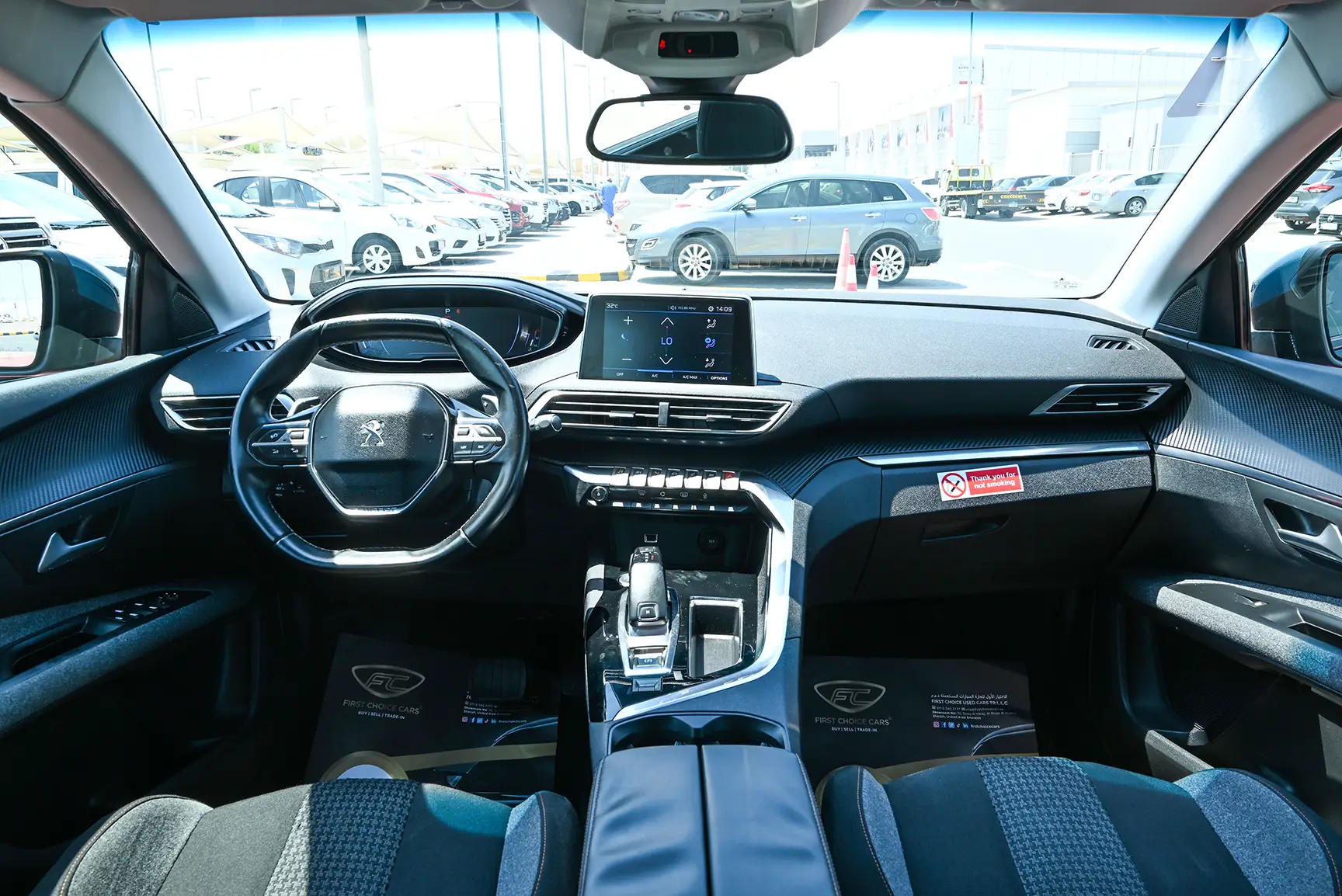 Used 2018 Peugeot 5008 Active Blue – Front Cabin / Dashboard Full View at First Choice Cars Sharjah