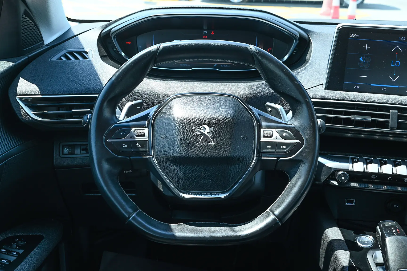 Used 2018 Peugeot 5008 Active Blue – Driver Side Dashboard & Steering View at First Choice Cars Sharjah