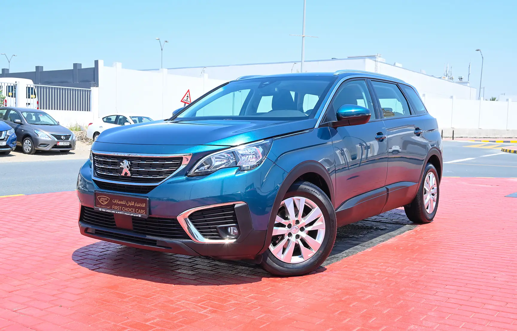 Used 2018 Peugeot 5008 Active Blue – Left Front Diagonal (45°) View at First Choice Cars Sharjah
