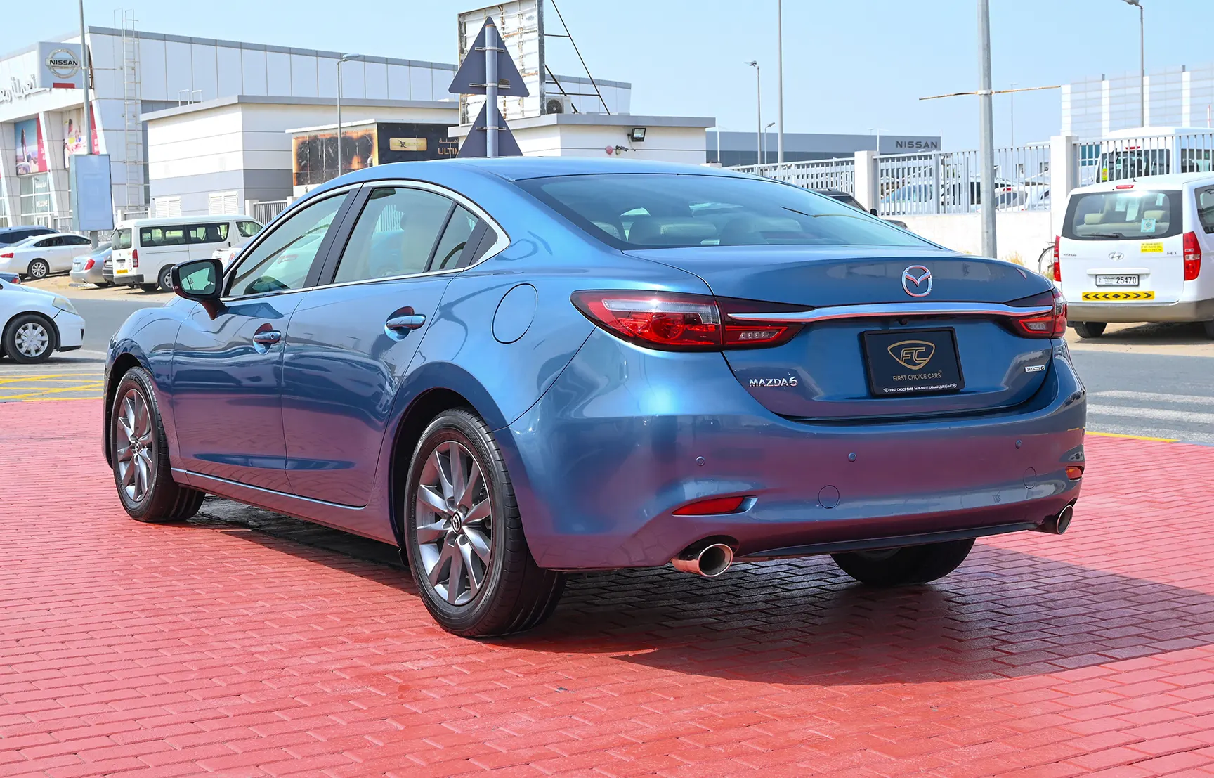 Used 2021 Mazda 6 S Grade Blue – Left Back Diagonal (45°) View at First Choice Cars Sharjah